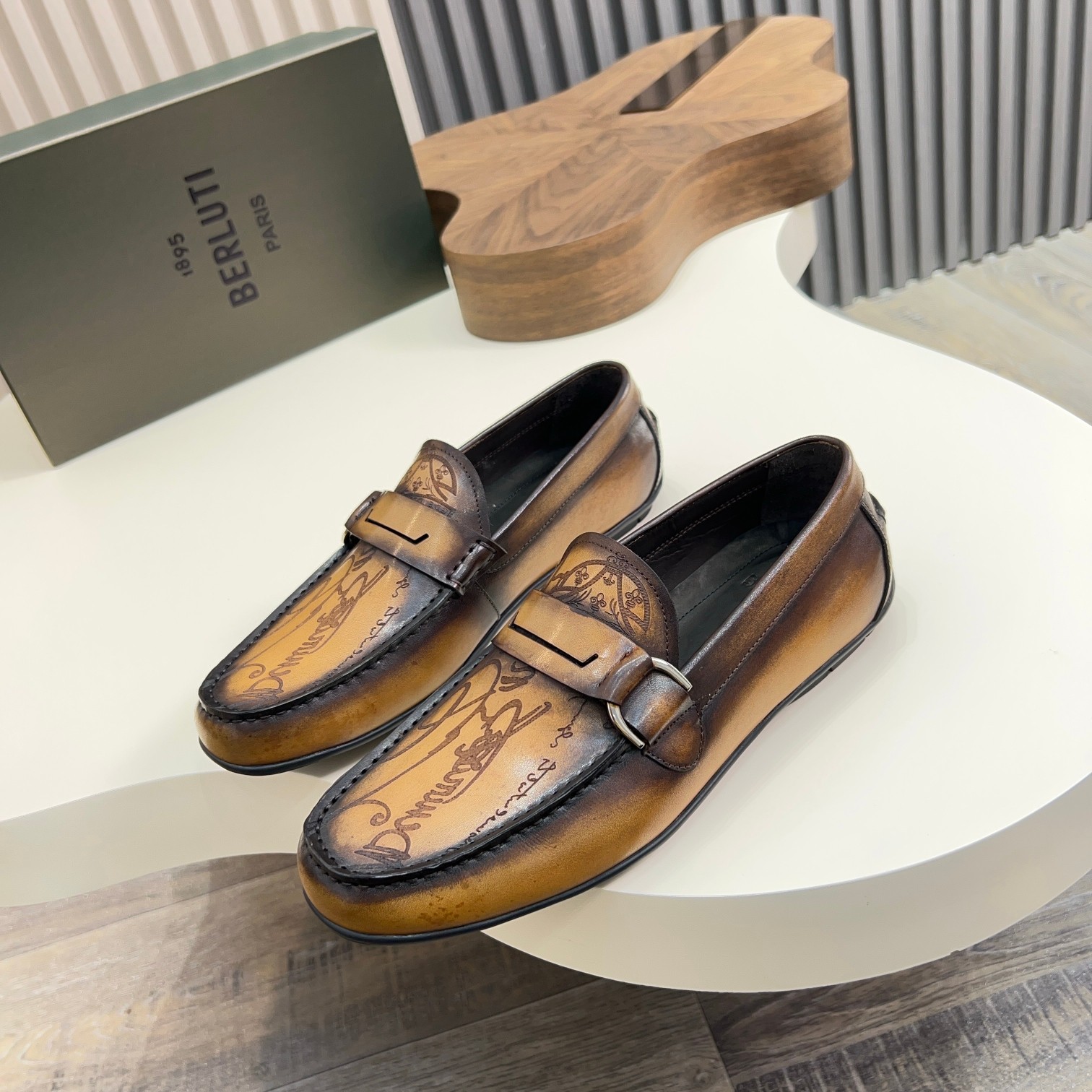 Berluti Handmade Leather Loafers for Men - Italian Calfskin, Sizes 39-44 1 Berluti Handmade Leather Loafers for Men - Italian Calfskin, Sizes 39-44