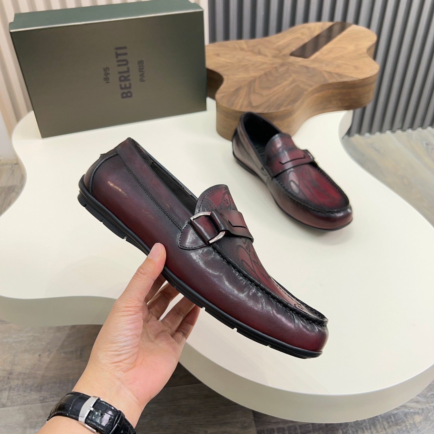 Berluti Men's Handmade Leather Loafers - Italian Calfskin, Exquisite Craftsmanship 3 a1743061159294 5500