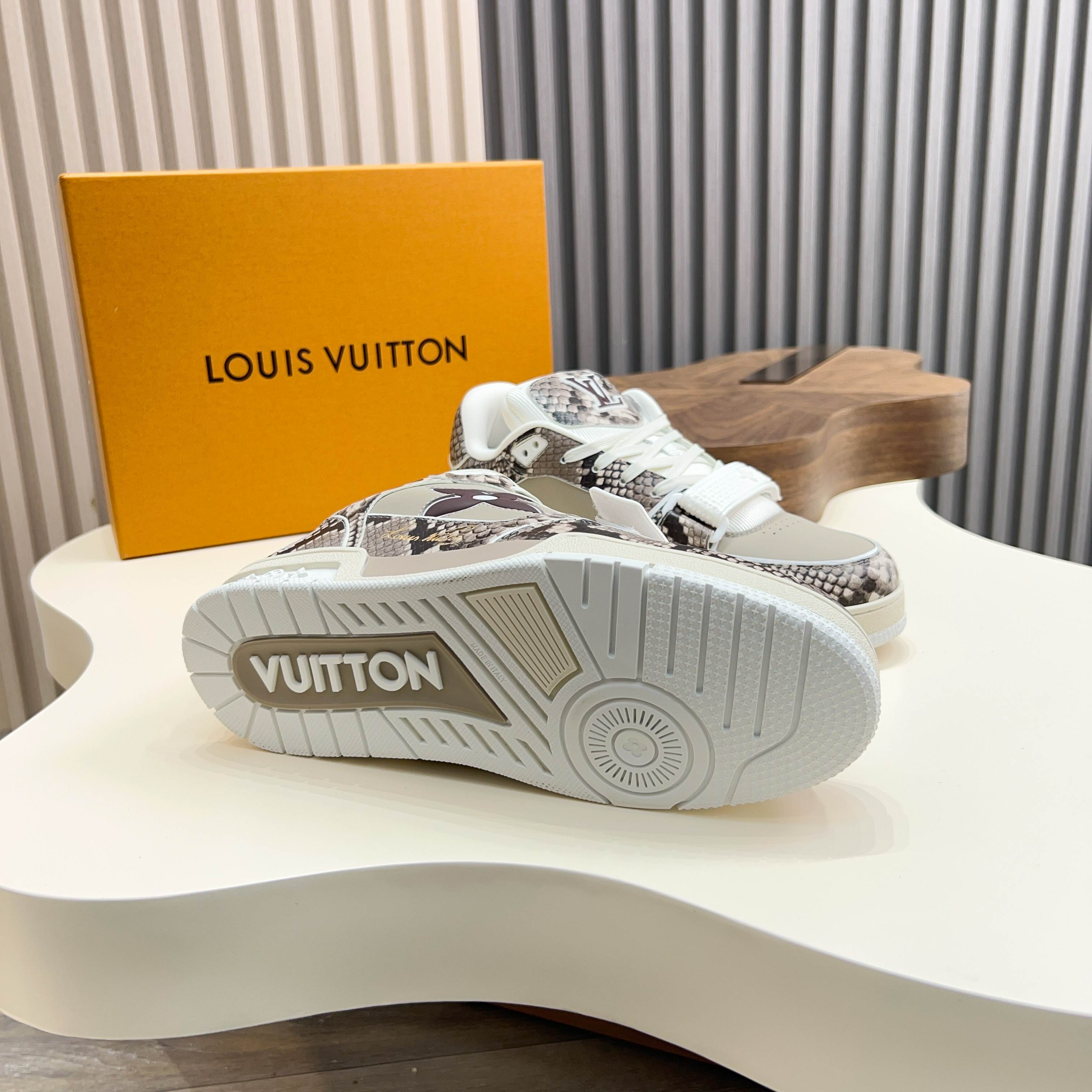 Louis Vuitton Trainer Sneaker in Monogram Embossed Leather 9 a1743229987718 8531