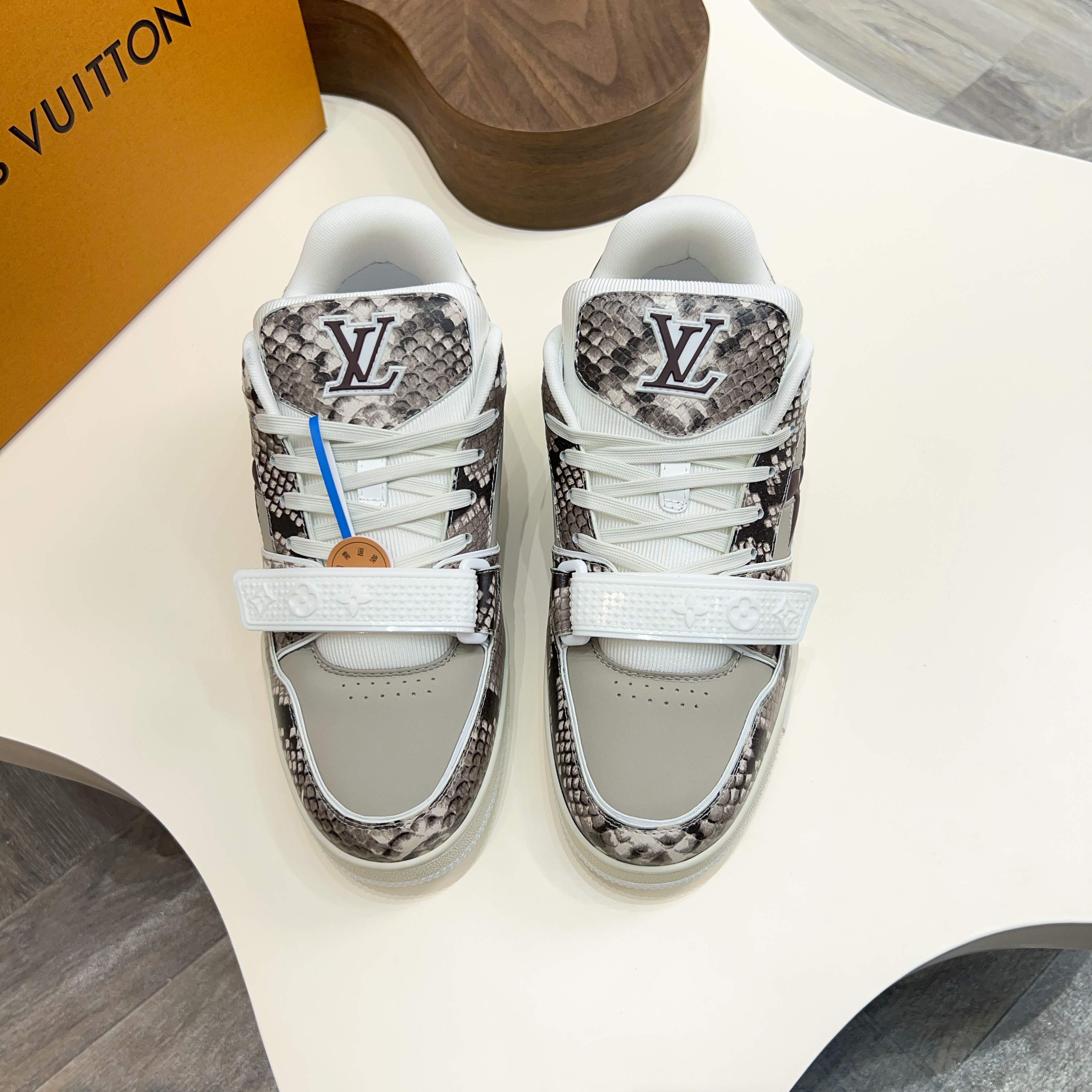 Louis Vuitton Trainer Sneaker in Monogram Embossed Leather 11 a1743229988111 8101