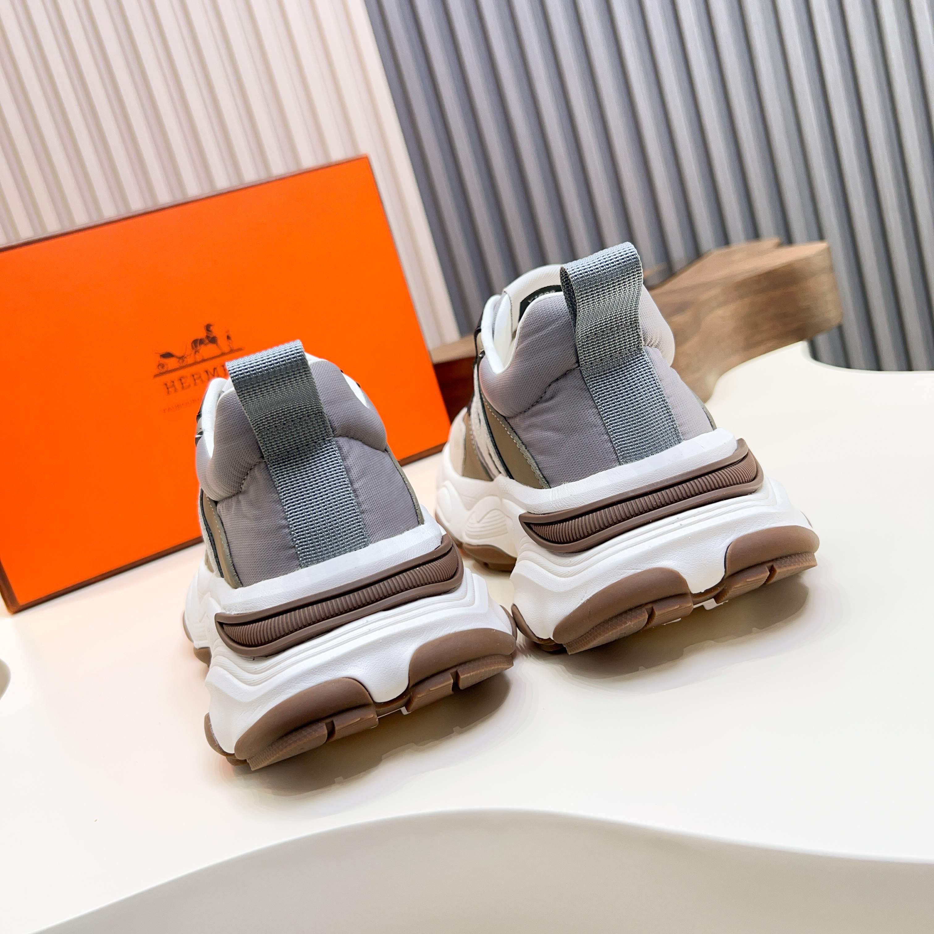 Hermès Haru Chunky Sole Sneakers in Calfskin & Canvas, Colorblock Design 10 a1743470400512 5175