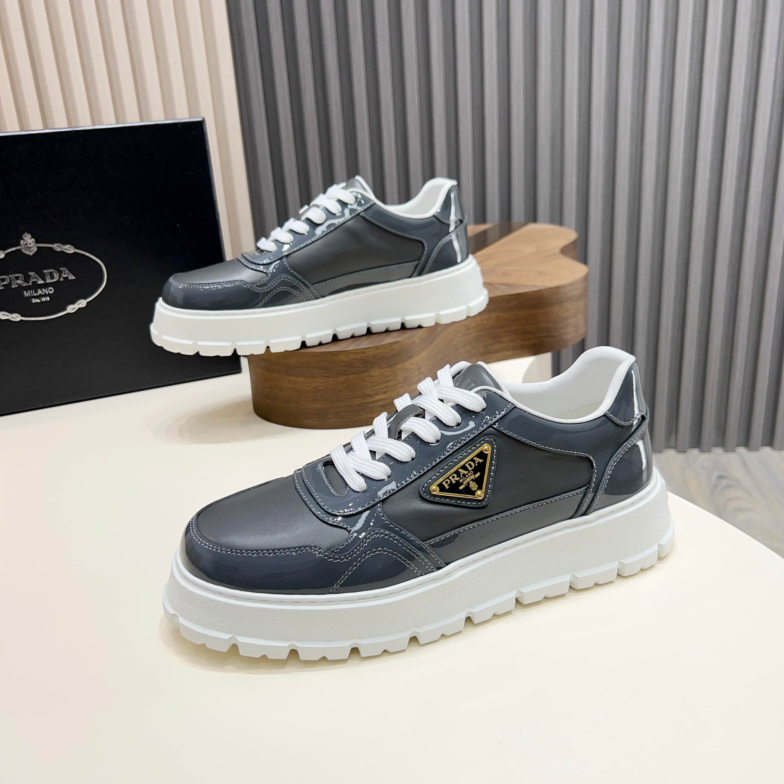 Prada Men's Leather Sneakers with Logo Detail | Sporty & Stylish 10 a1744085697659 1753