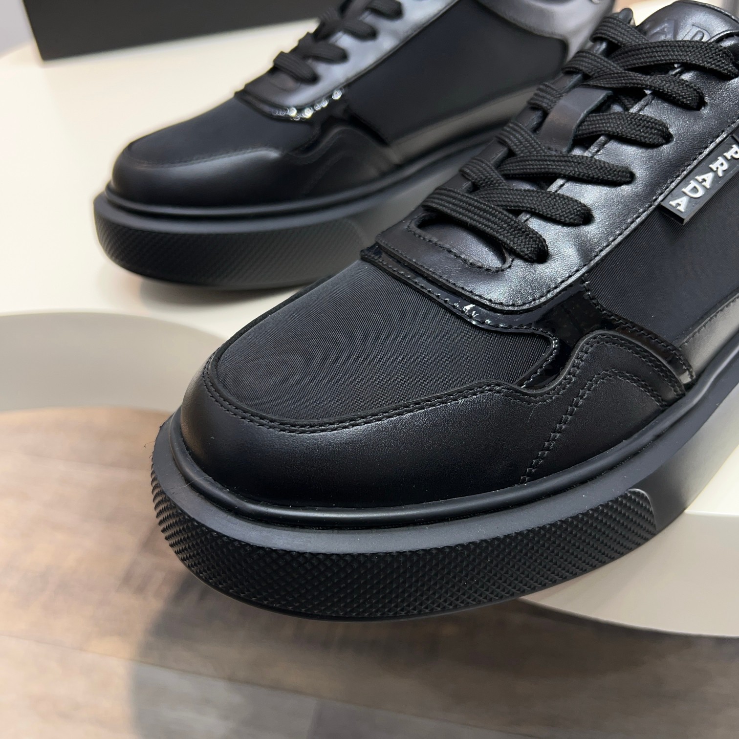 Prada Men's Black Leather and Fabric Lace-Up Sneakers - Size 39-44 5 a1744086446467 6031
