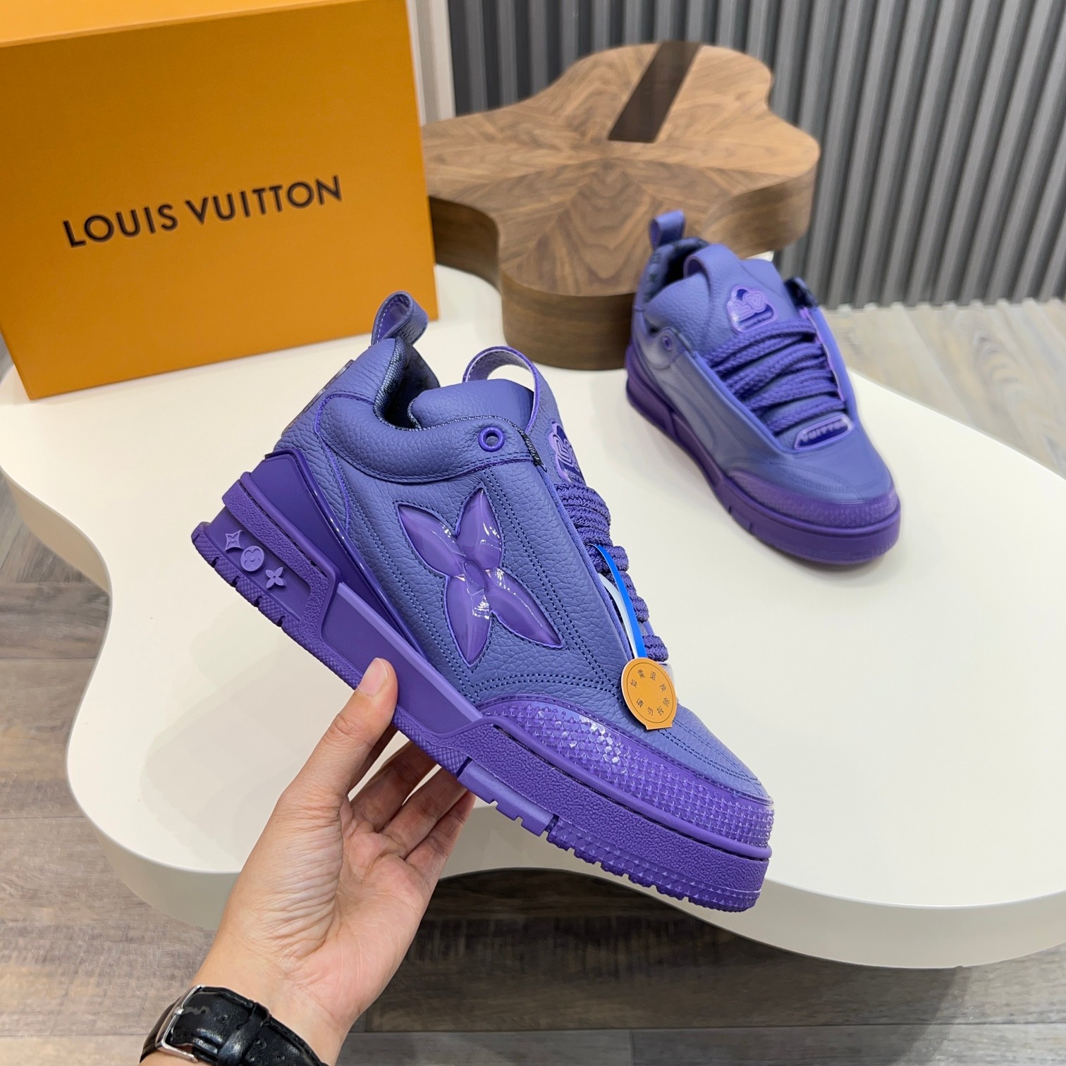 Louis Vuitton Trainer Sneaker: Monogram Leather, Comfort Fit, Stylish Purple 3 a1744496811007 7614