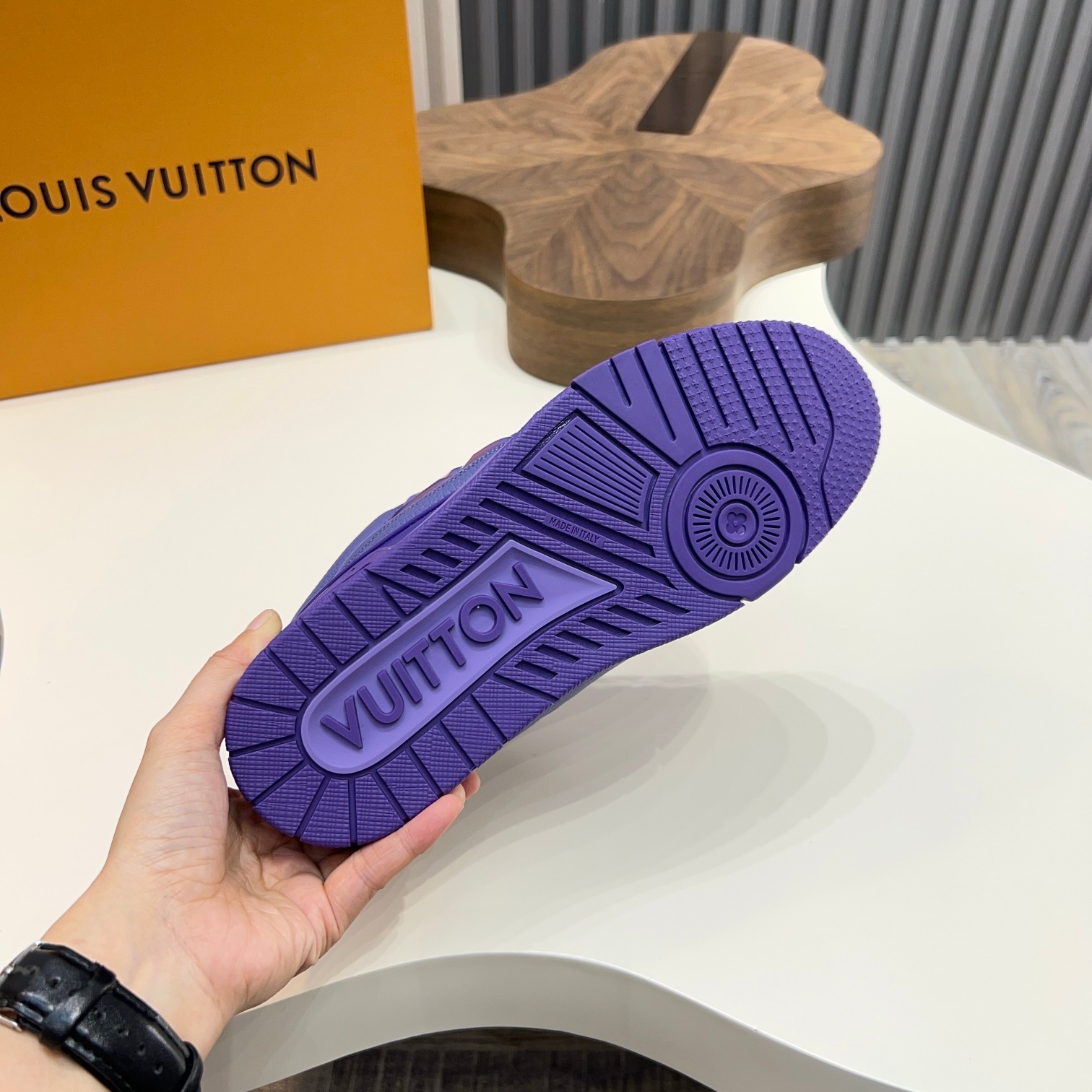 Louis Vuitton Trainer Sneaker: Monogram Leather, Comfort Fit, Stylish Purple 7 a1744496812114 3633