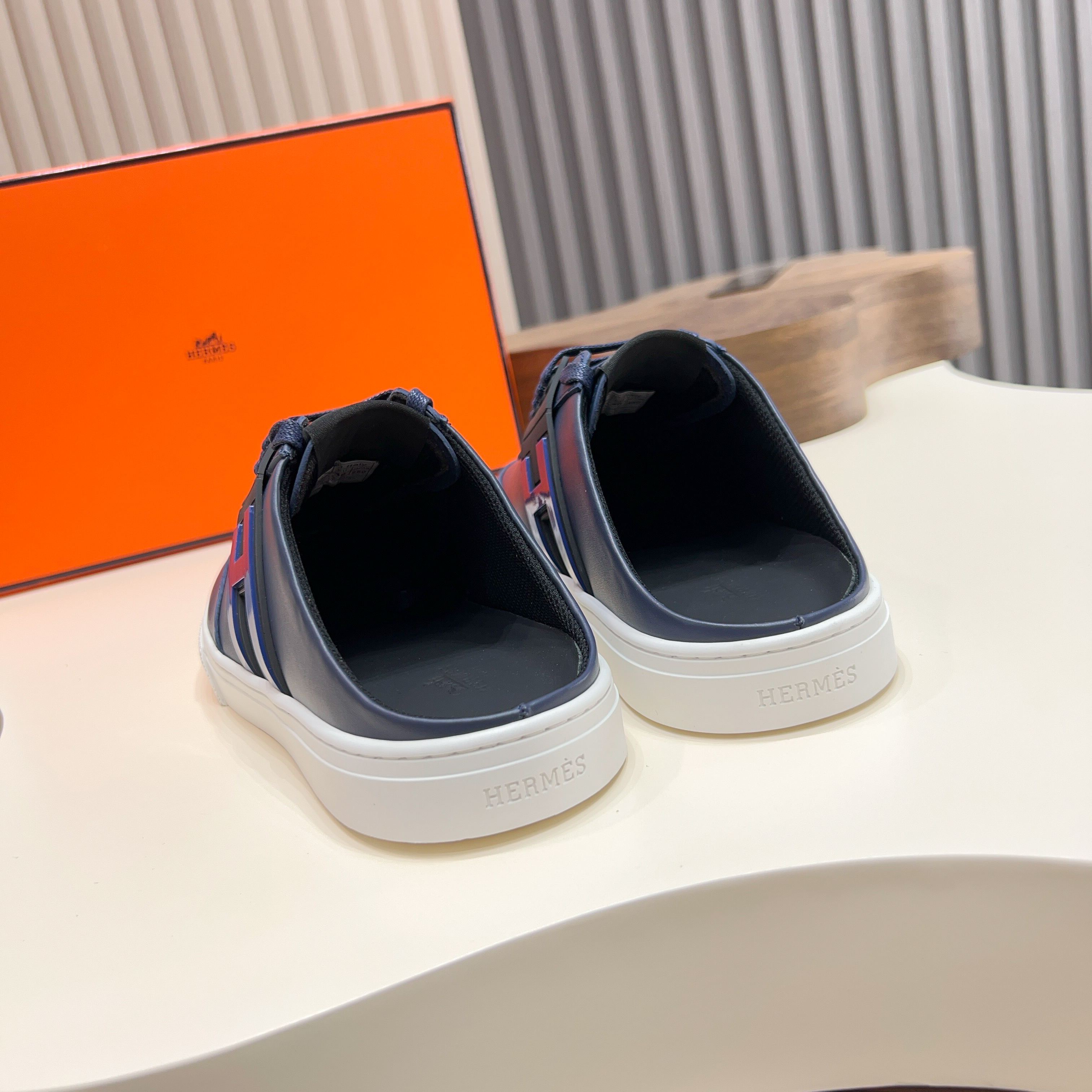 Hermes Men's Blue Leather Casual Sneakers, Premium Quality & Comfort 4 a1744605437559 2760
