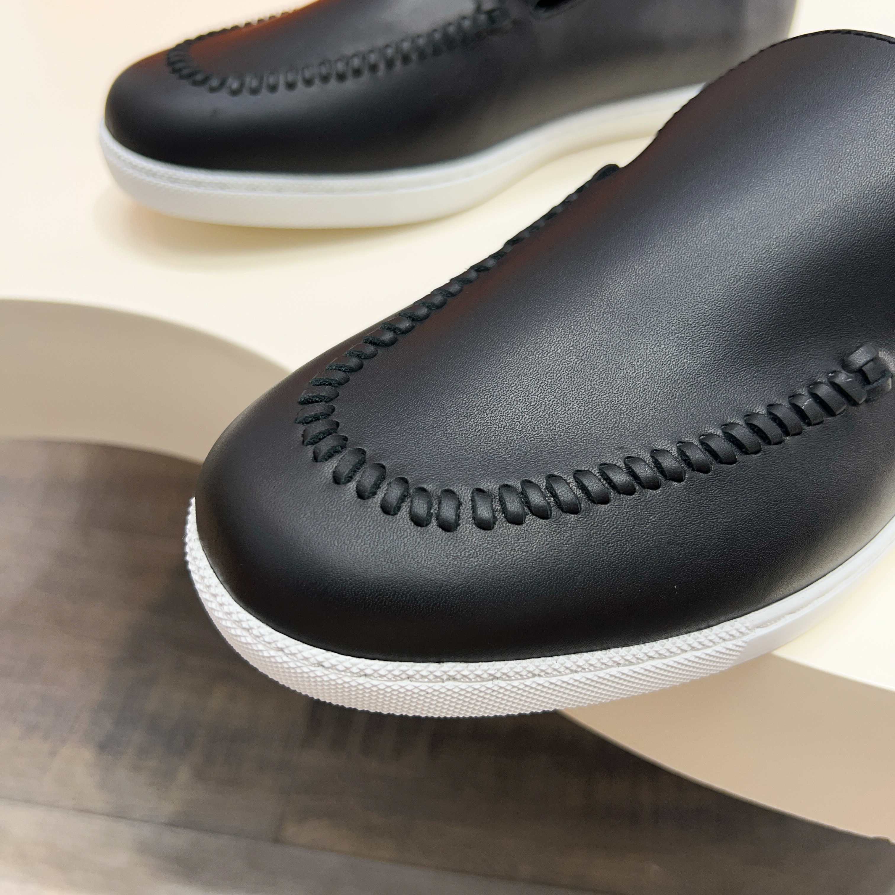 Hermes Men's Black Leather Loafers with Laser-Cut Detailing, Sizes 39-44 9 a1744899185985 5011