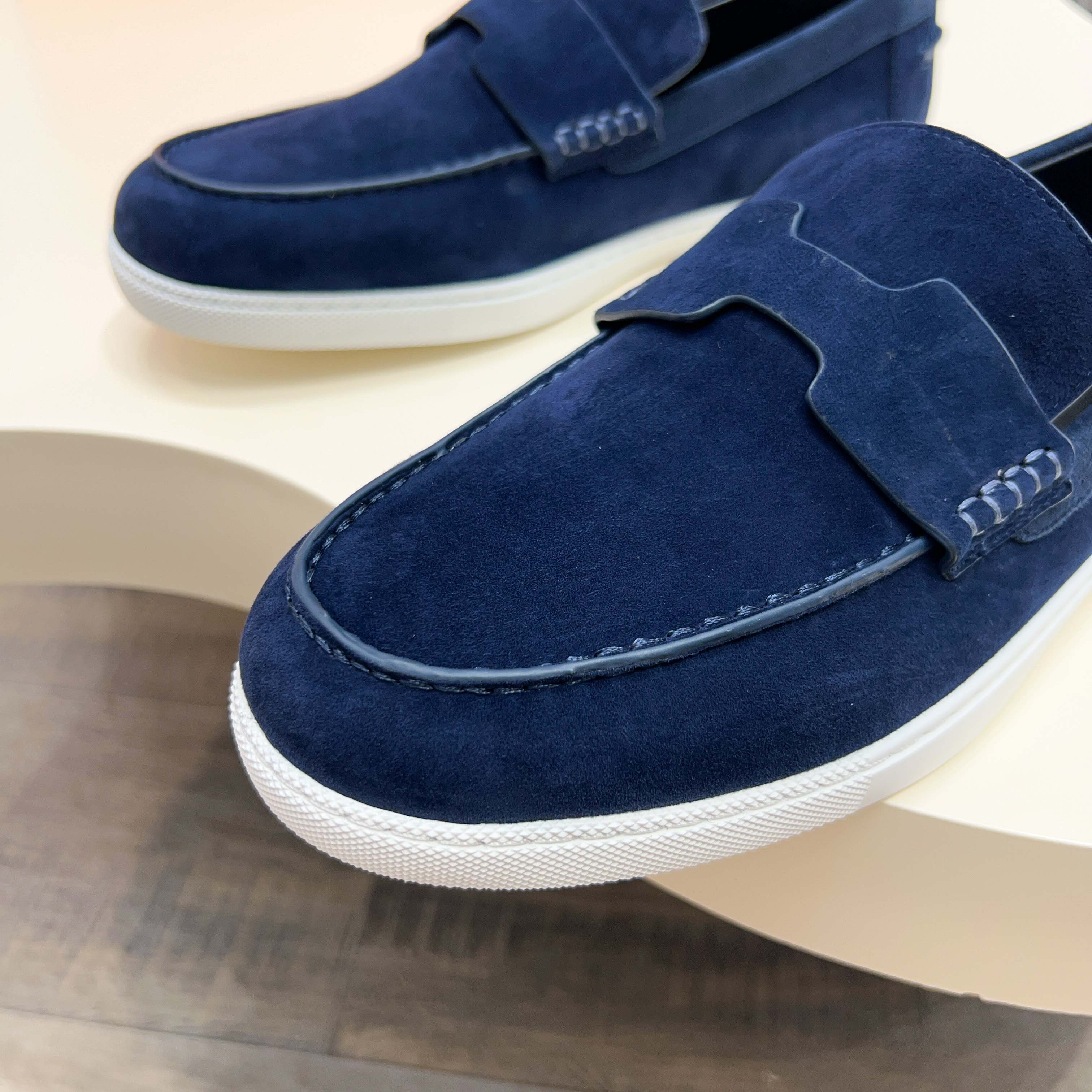 Hermès Men's Blue Suede Loafers with Leather Lining, Sizes 39-44 9 a1744899200423 0202
