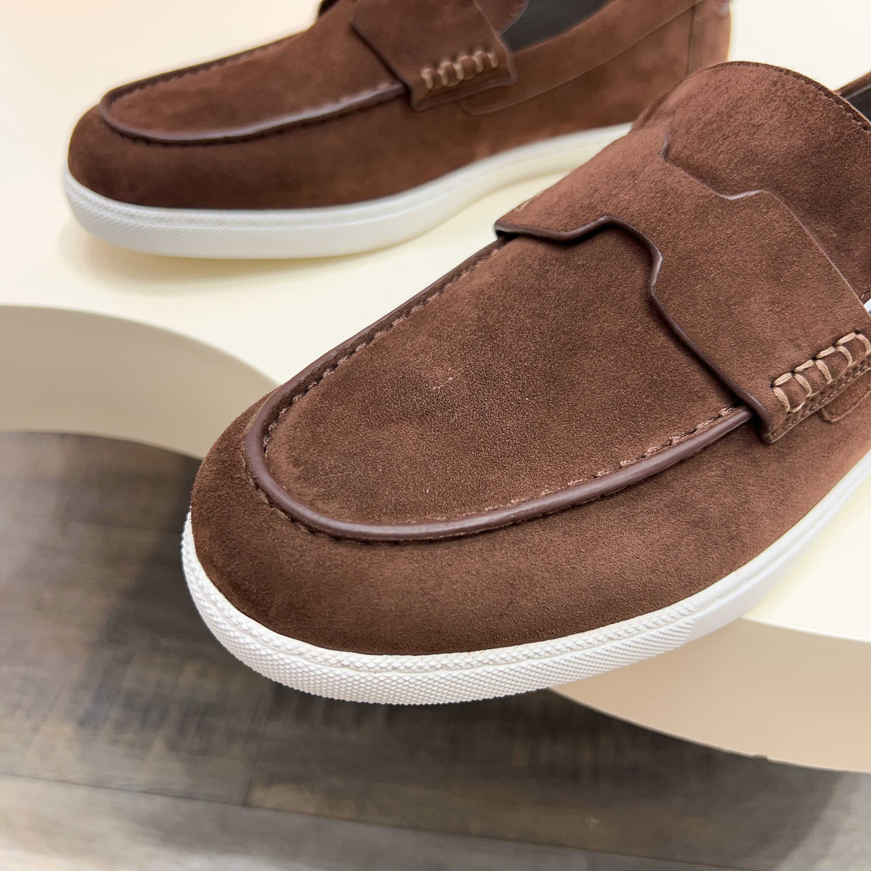 Hermes Men's Suede Loafers with Laser-Cut Detailing, Sizes 39-44 9 a1744899253869 1144