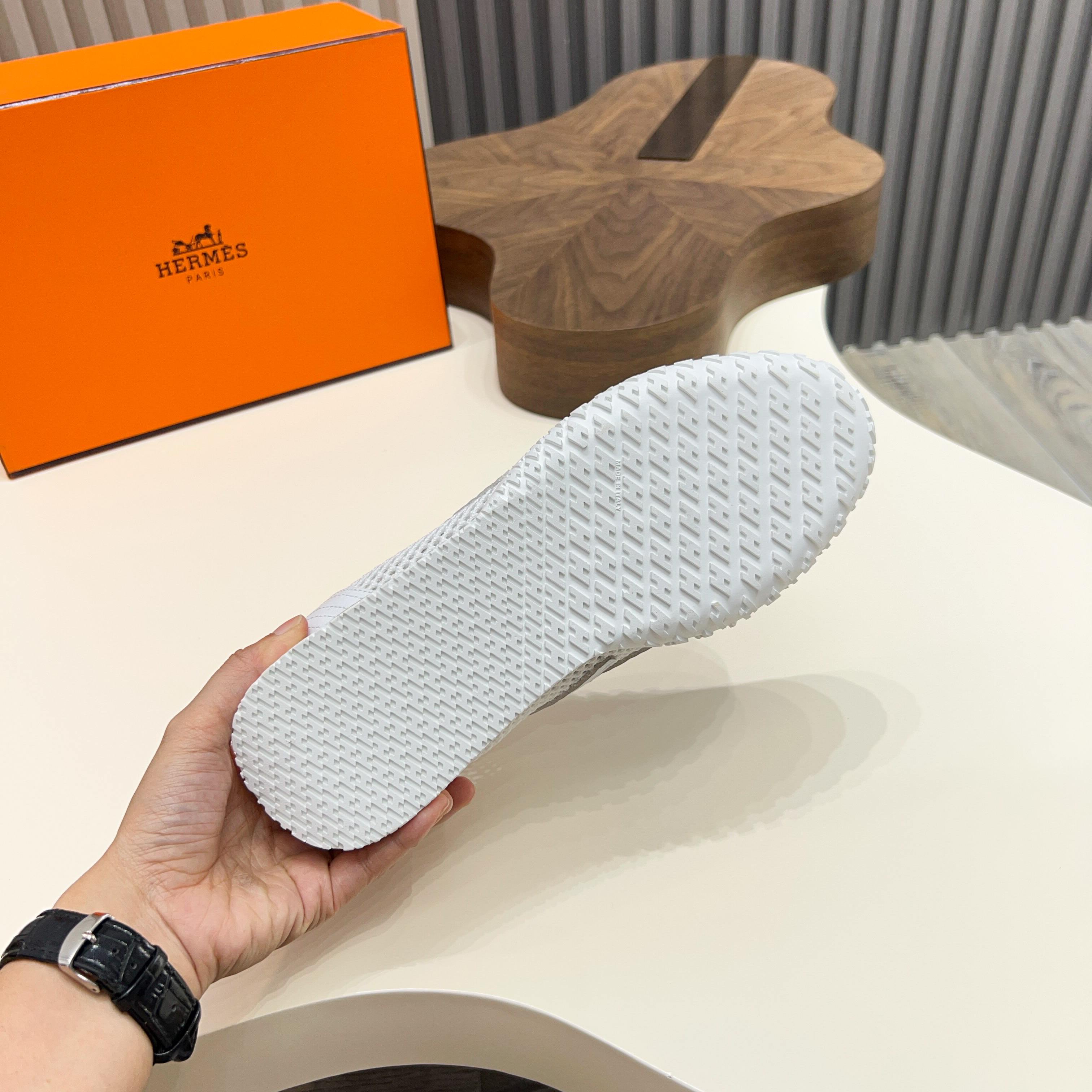 Hermès White Leather Sneakers with Perforated Design, Size 39-44 7 a1744899388346 6861