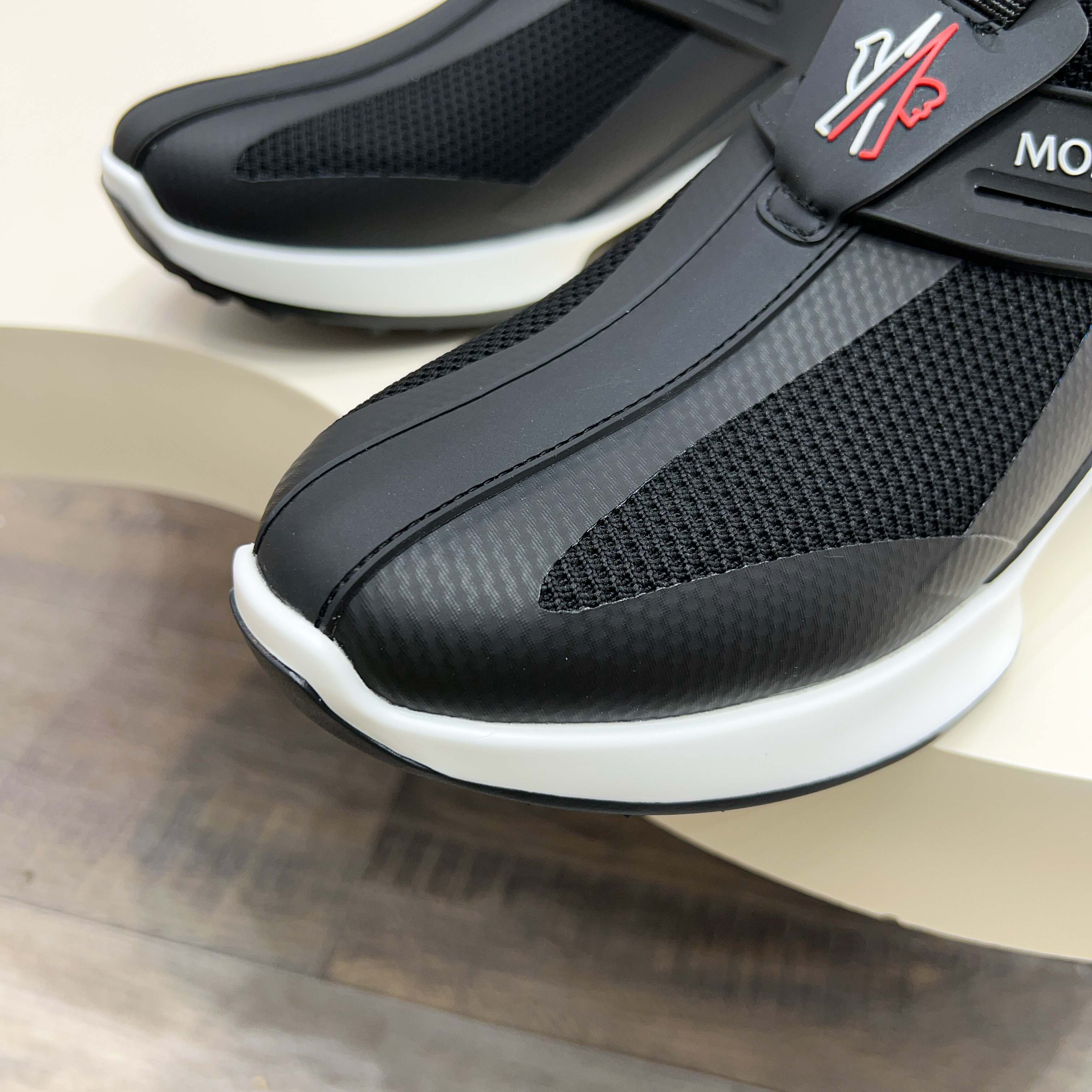 Moncler Men's Black Knit Lace-Up Sneakers, Comfortable & Slip-Resistant 9 a1745122911698 4780