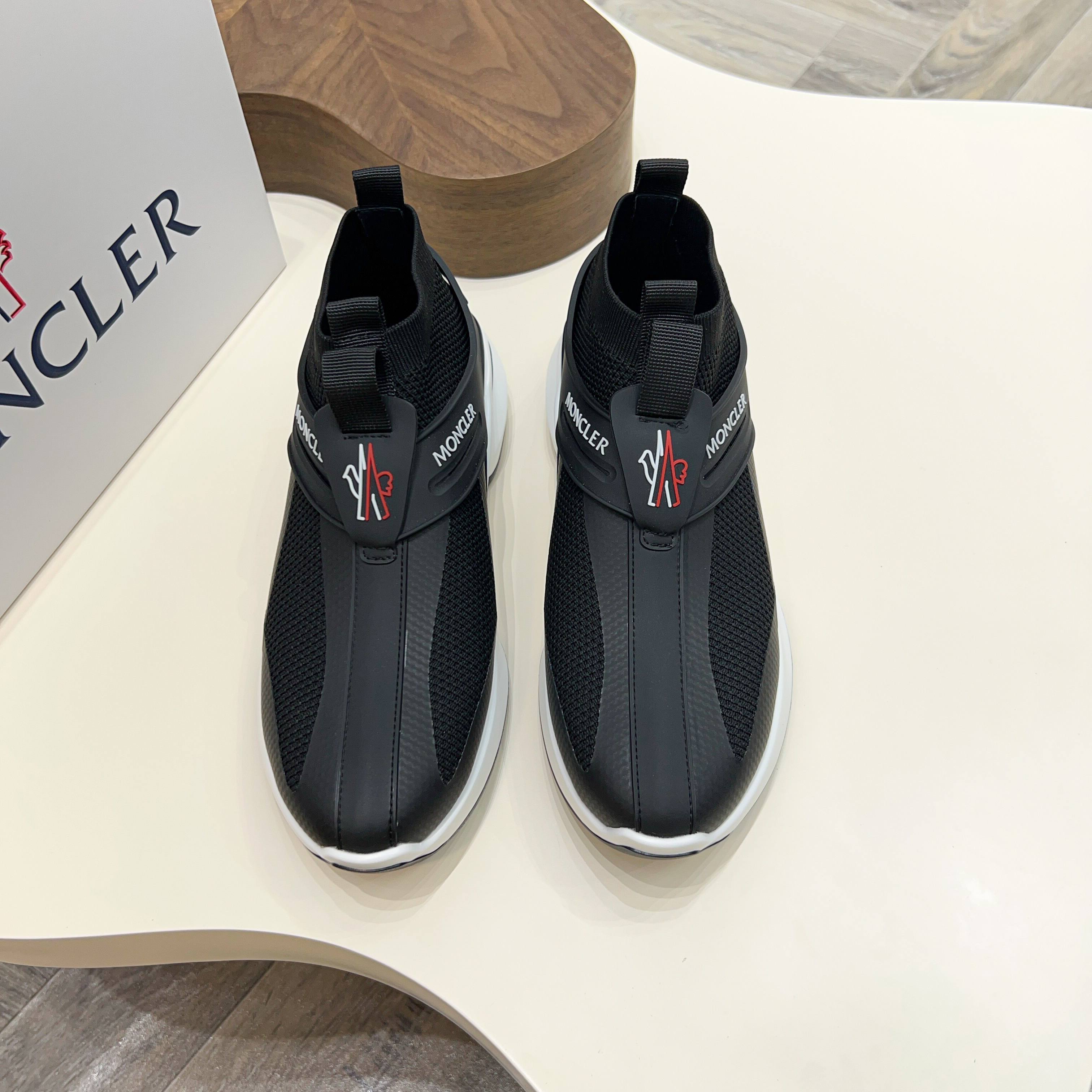 Moncler Men's Black Knit Lace-Up Sneakers, Comfortable & Slip-Resistant 11 a1745122912918 6682