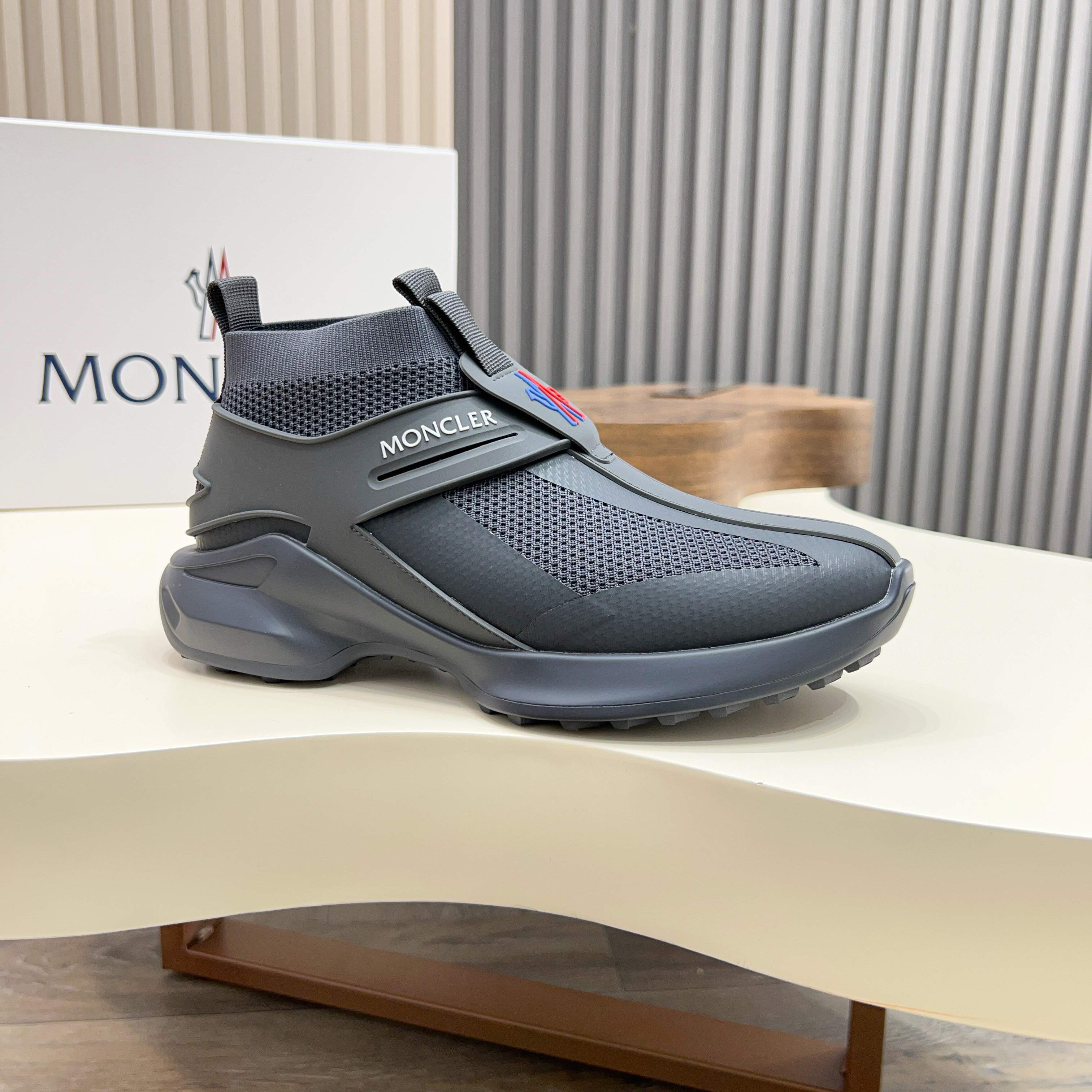 Moncler Men's Gray Knit Slip-On Sneakers - Comfort & Style 6 a1745122945881 2144