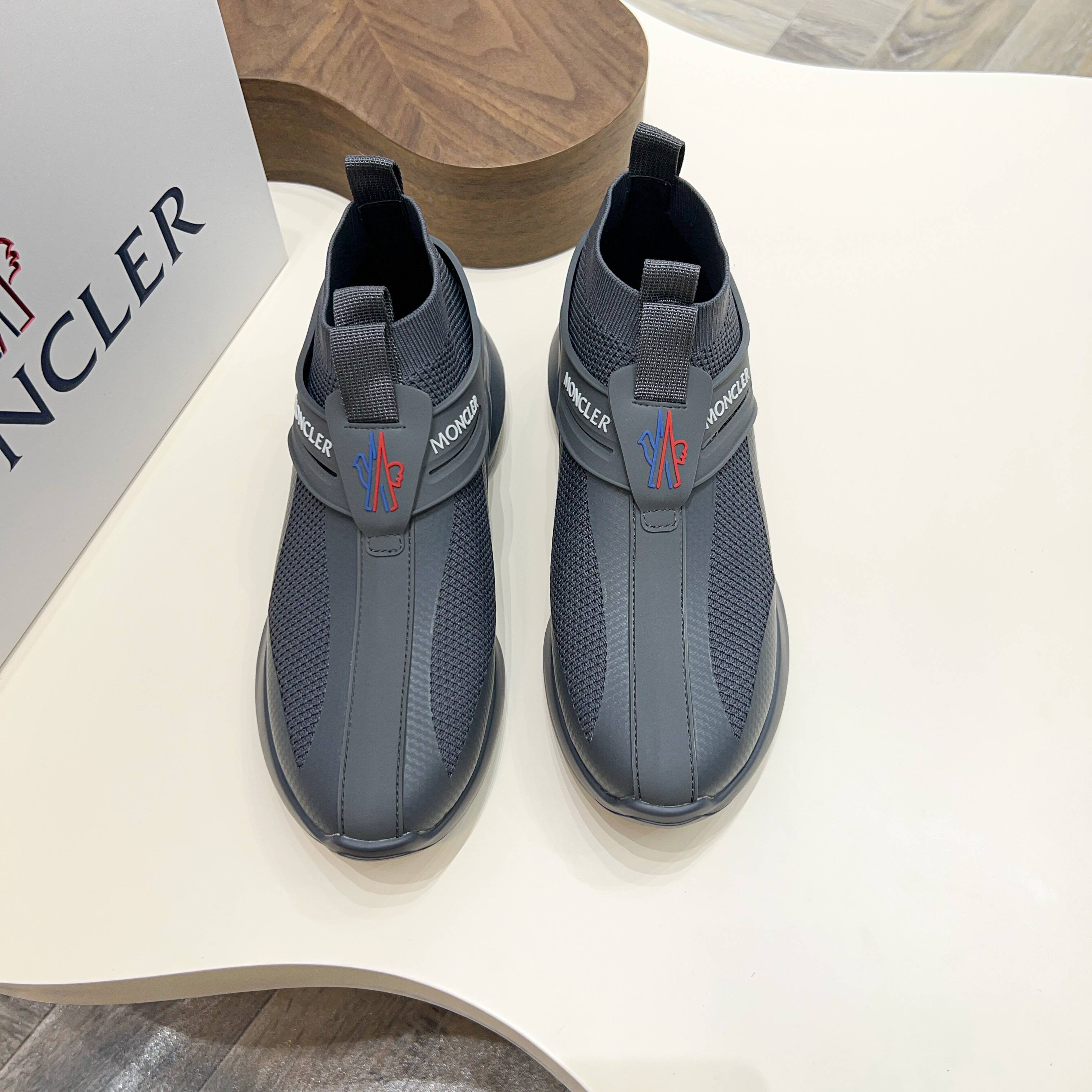 Moncler Men's Gray Knit Slip-On Sneakers - Comfort & Style 10 a1745122947731 0250