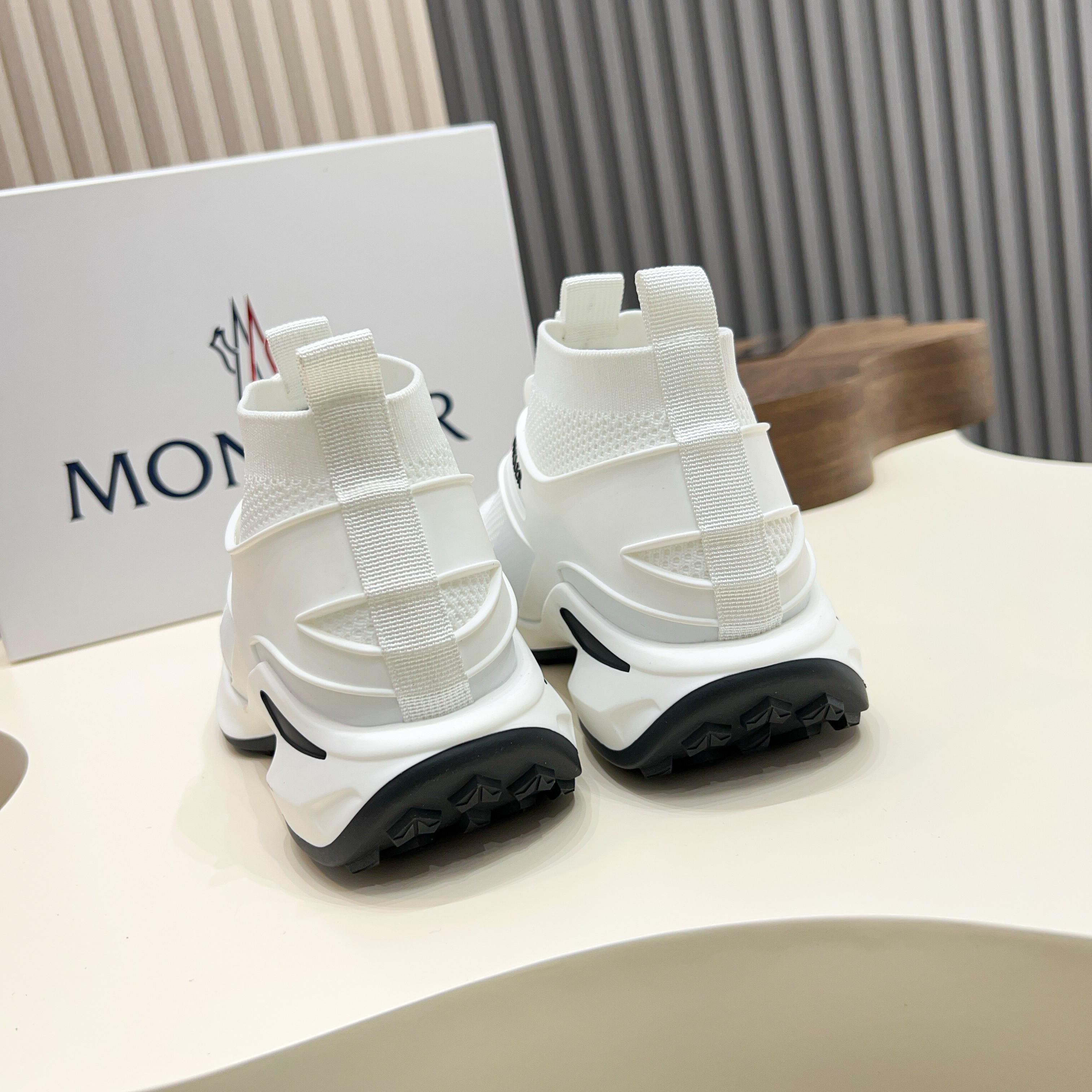 Moncler Men's White Knit Lace-Up Sneakers: Comfortable & Stylish, Sizes 39-44 4 a1745122996079 4072