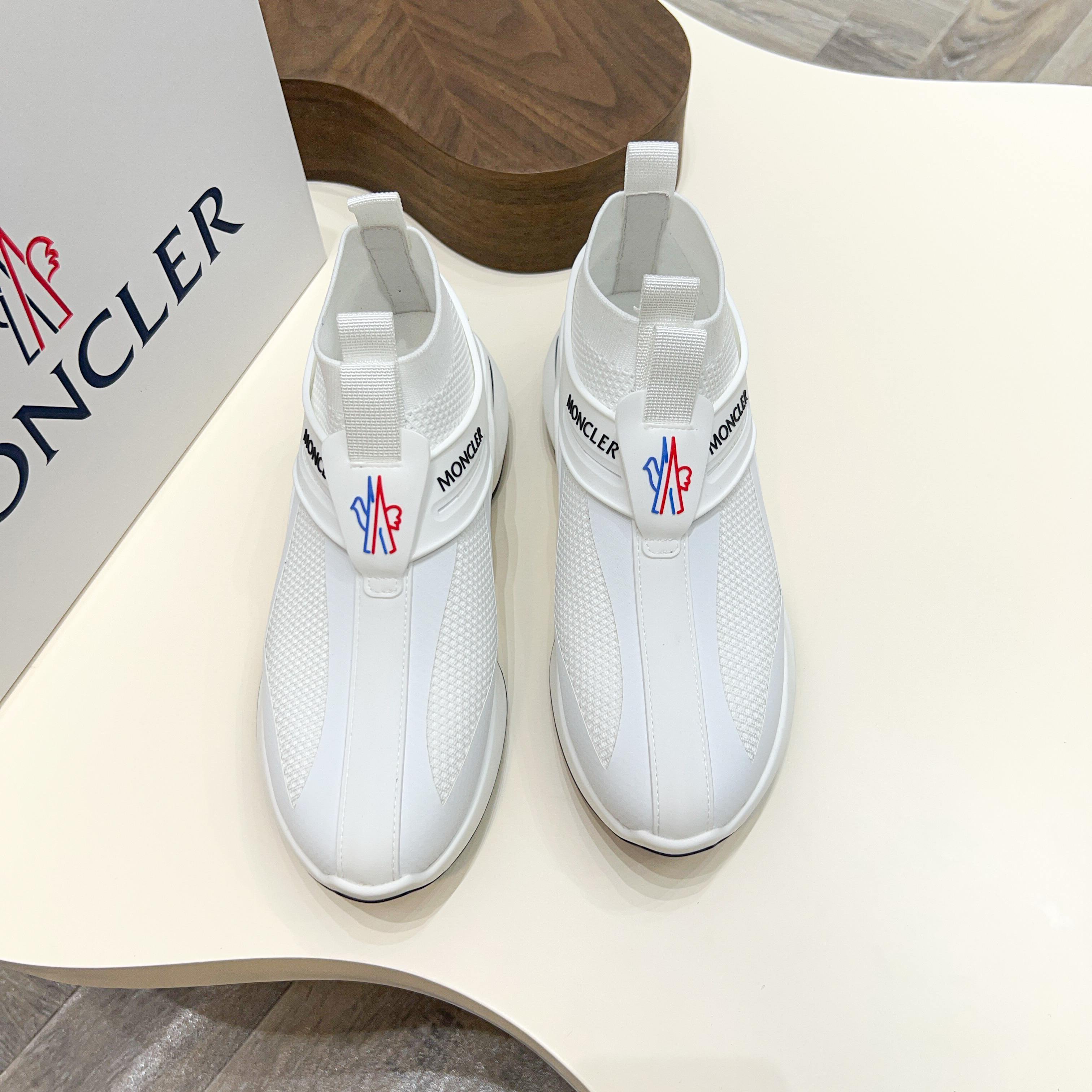 Moncler Men's White Knit Lace-Up Sneakers: Comfortable & Stylish, Sizes 39-44 10 a1745122998518 4473