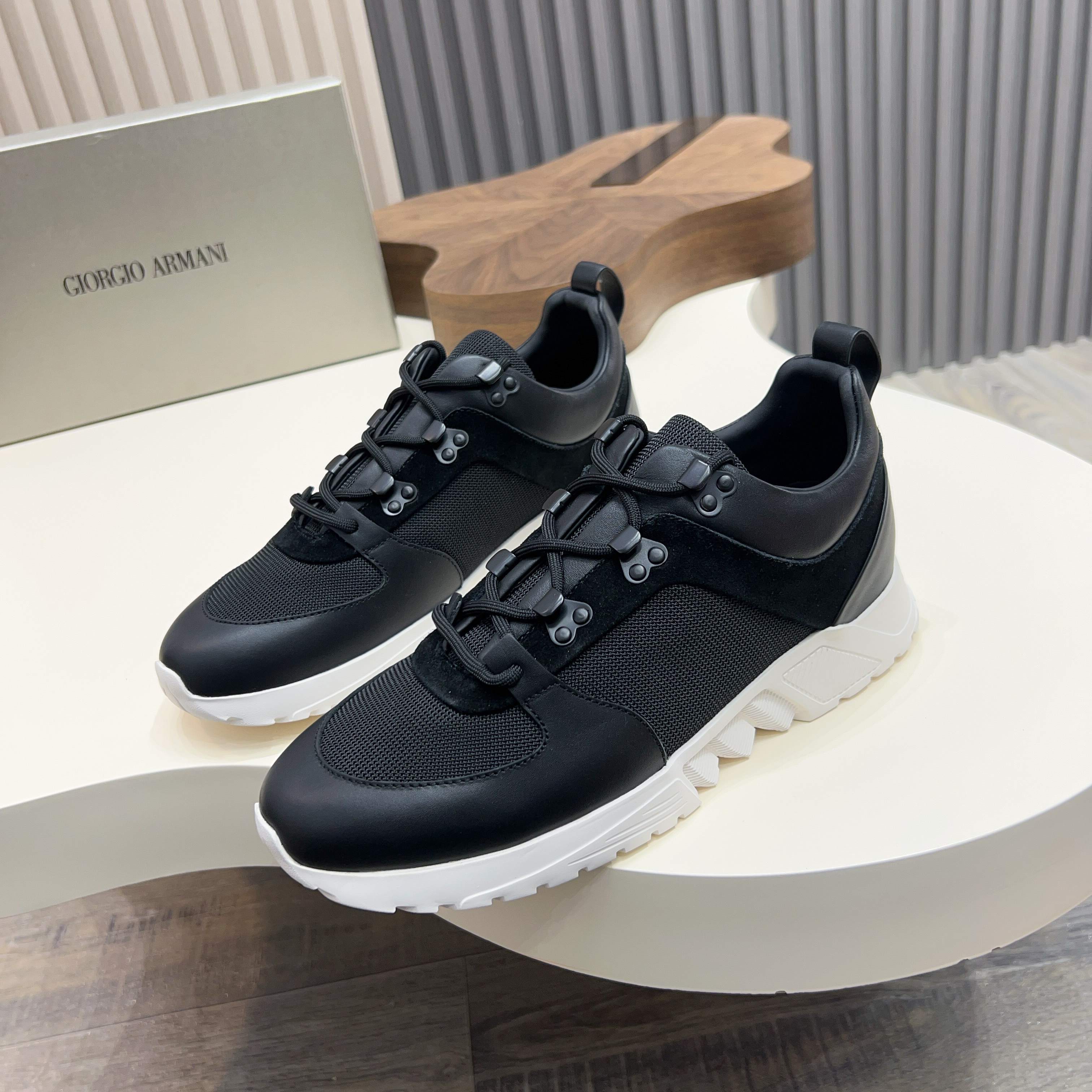 Giorgio Armani Men's Leather Sneakers - Italian Luxury, Comfort Fit 1 Giorgio Armani Men's Leather Sneakers - Italian Luxury, Comfort Fit