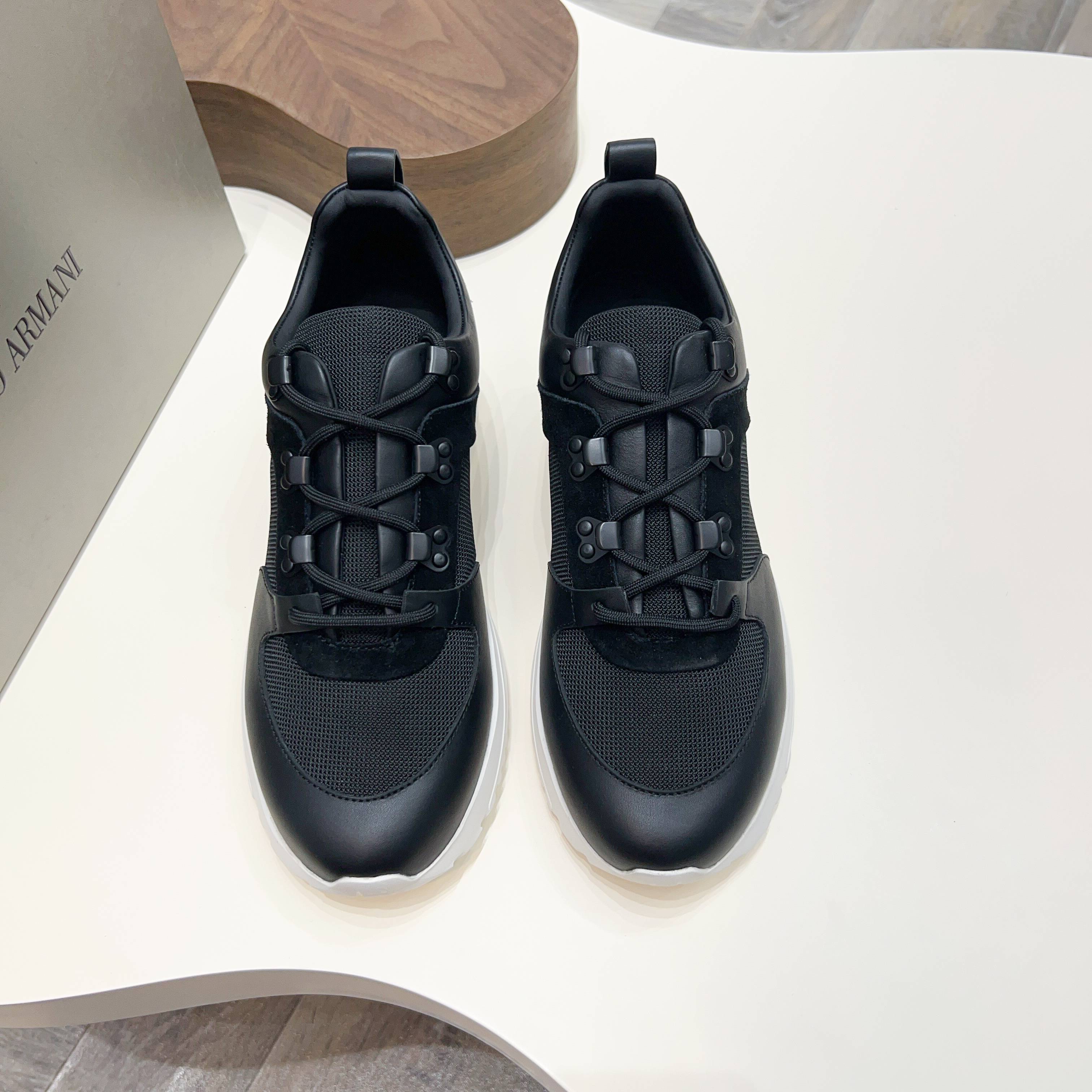 Giorgio Armani Men's Leather Sneakers - Italian Luxury, Comfort Fit 10 a1745154481028 8441