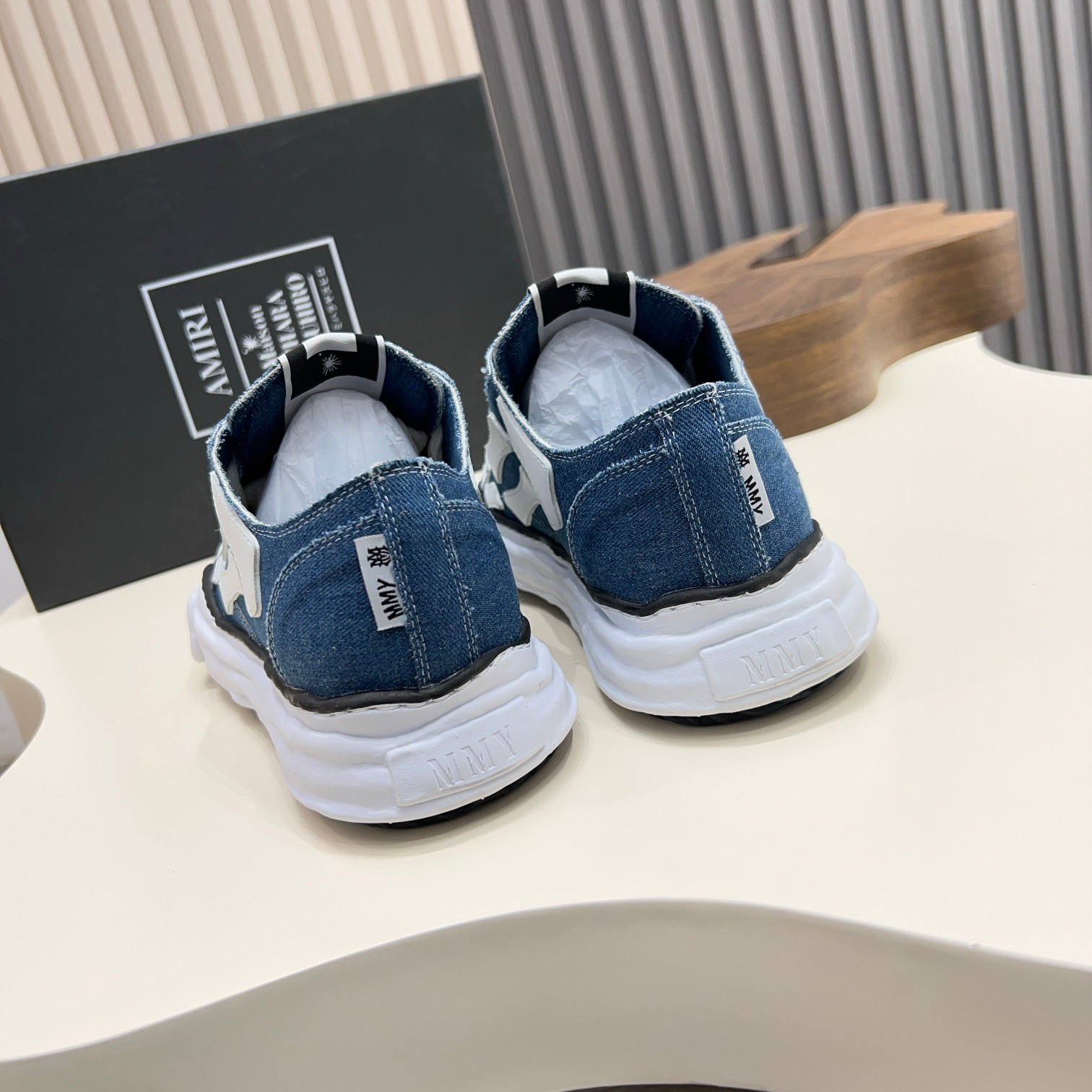 Amiri Sunset Skate Sneakers - Denim Low Top Shoes with Skeleton Applique 4 a1745154764360 3350