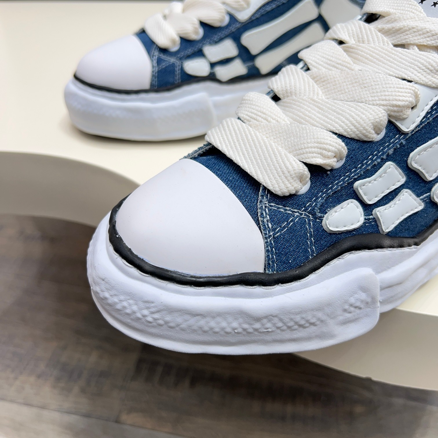 Amiri Sunset Skate Sneakers - Denim Low Top Shoes with Skeleton Applique 9 a1745154765546 4473