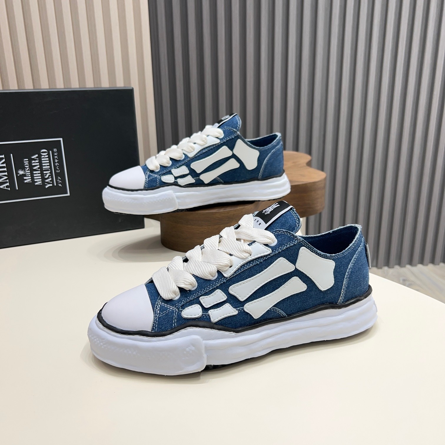 Amiri Sunset Skate Sneakers - Denim Low Top Shoes with Skeleton Applique 11 a1745154765585 2348