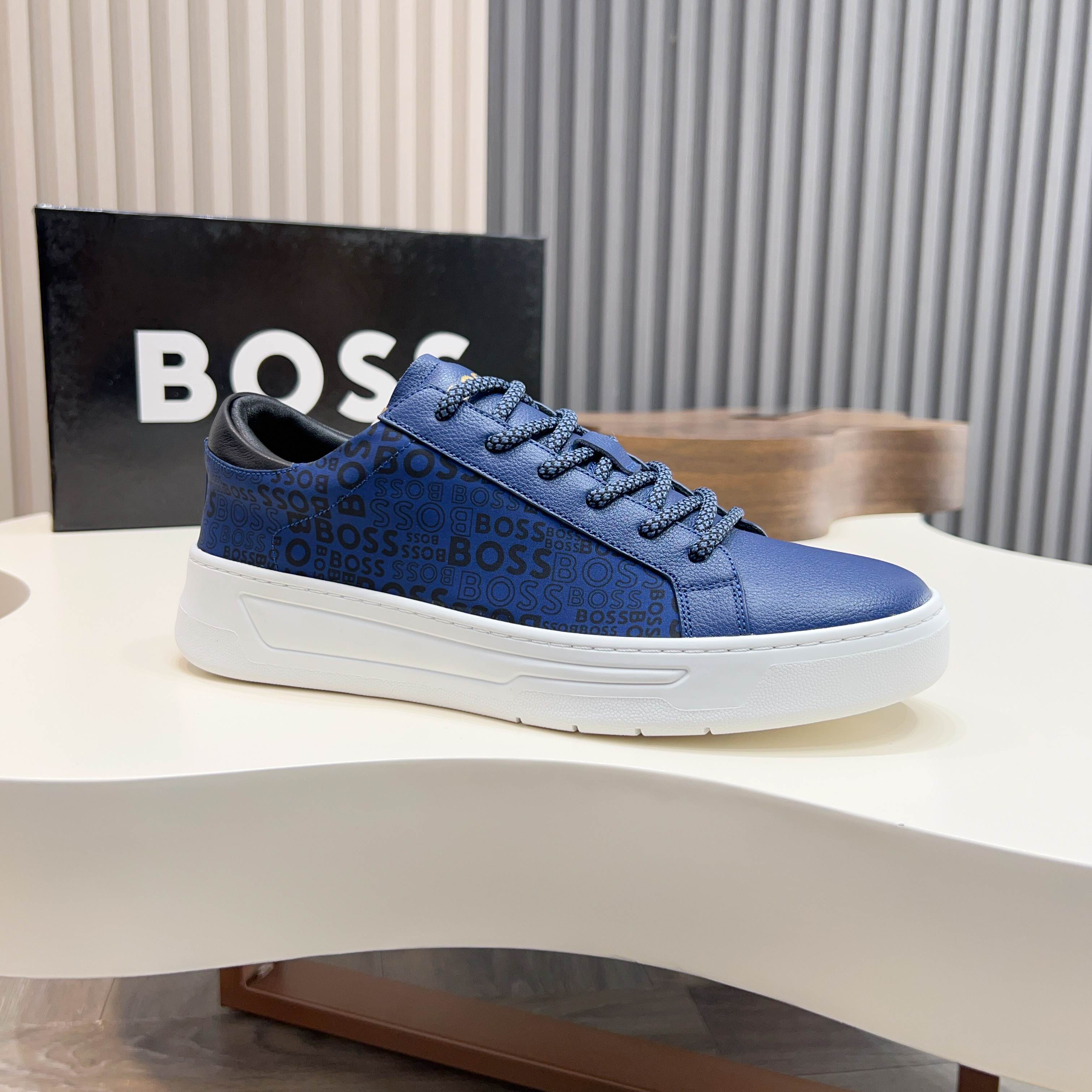 BOSS Men's Leather Sneakers - Comfortable, Breathable Sport Shoes 7 a1745625381710 7126