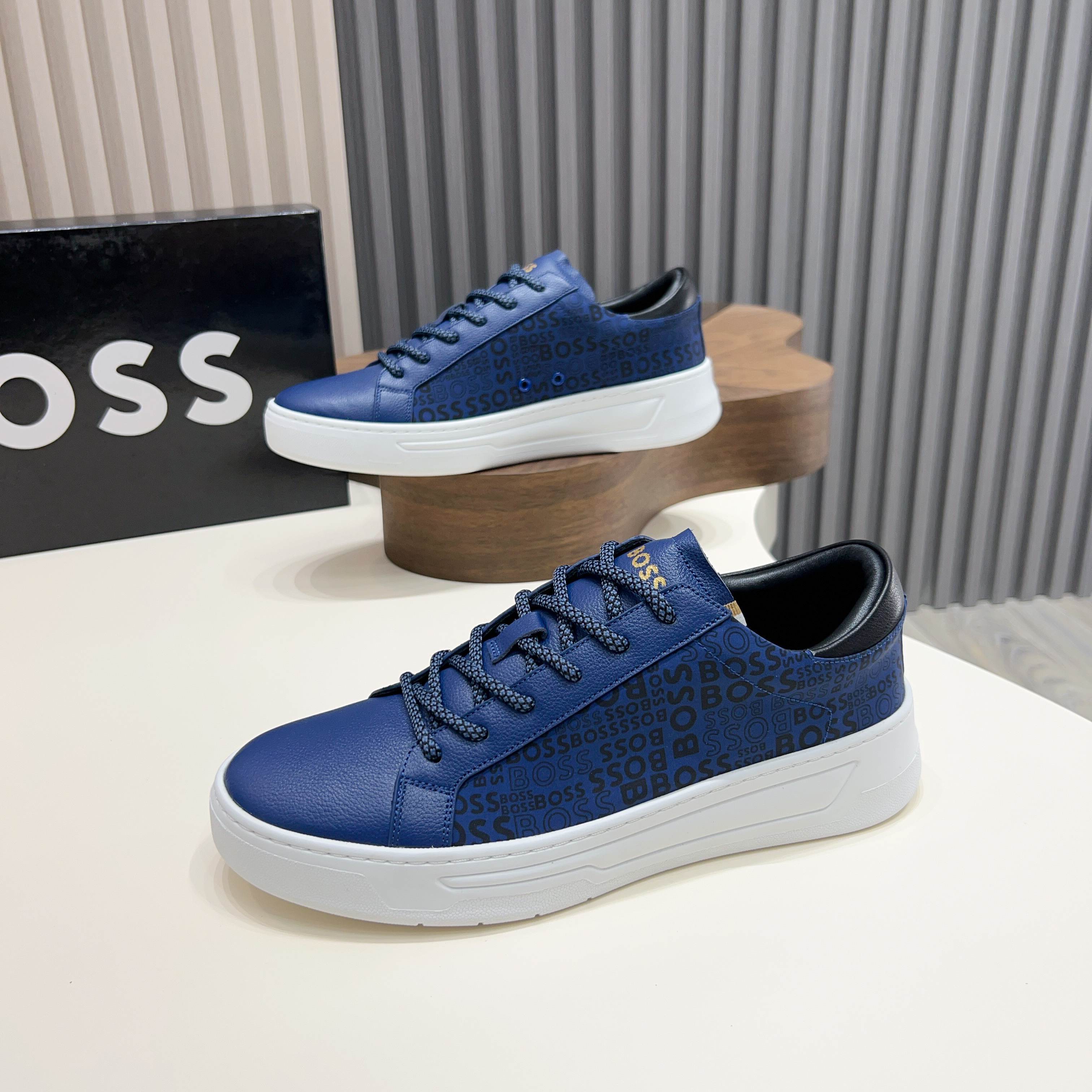 BOSS Men's Leather Sneakers - Comfortable, Breathable Sport Shoes 11 a1745625381886 8381