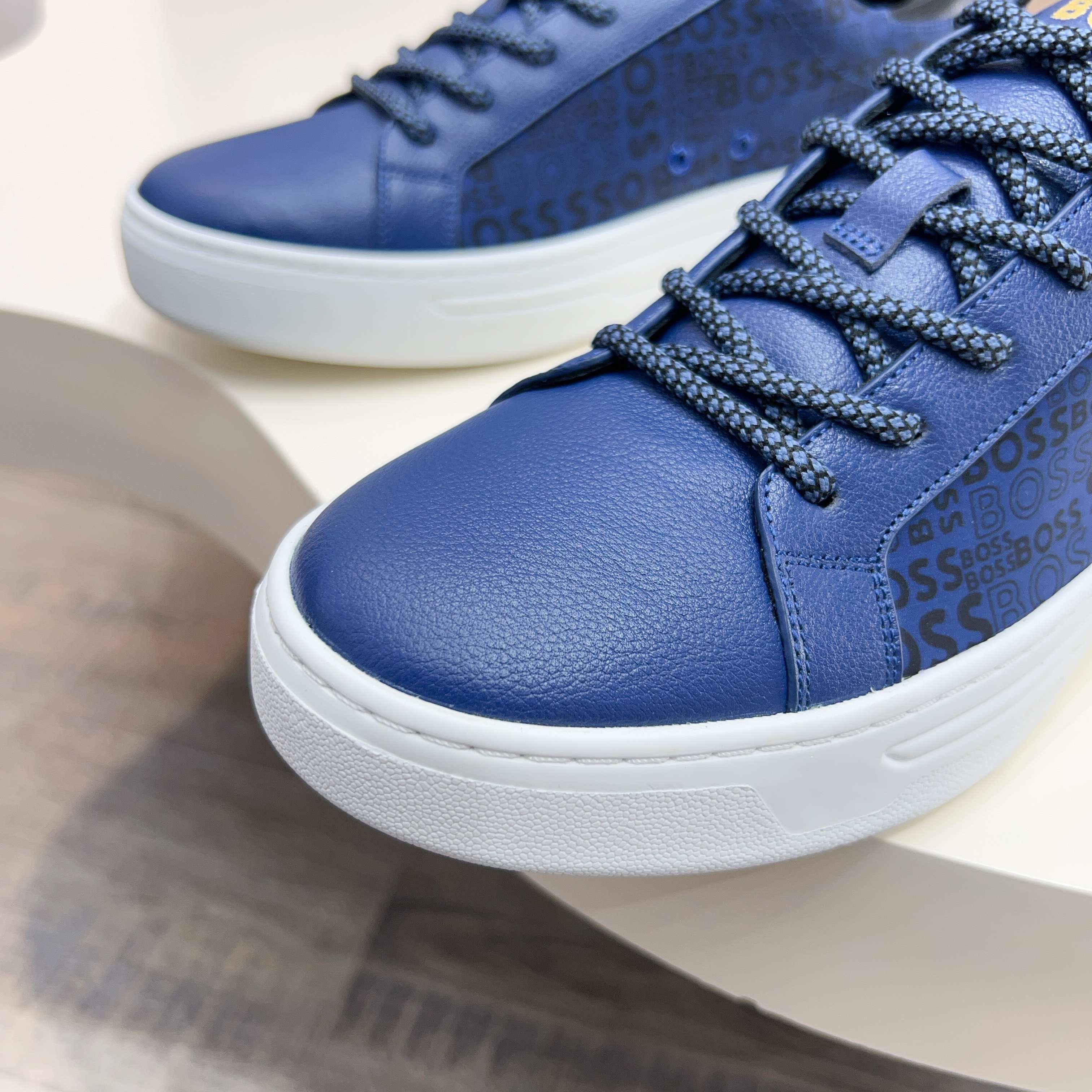 BOSS Men's Leather Sneakers - Comfortable, Breathable Sport Shoes 9 a1745625382141 8747