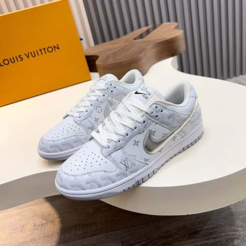 L.V. x Nike Low-Top White Leather Sneakers, Fashionable and Versatile 1 L.V. x Nike Low-Top White Leather Sneakers, Fashionable and Versatile