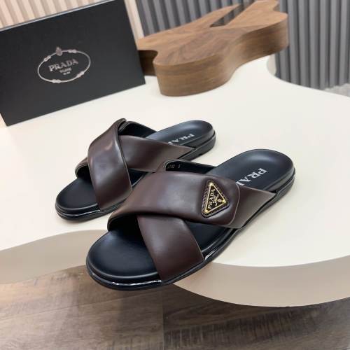 Prada Men's Lambskin Leather Crisscross Sandals Slides | Elegant & Comfortable 1 Prada Men's Lambskin Leather Crisscross Sandals Slides | Elegant & Comfortable