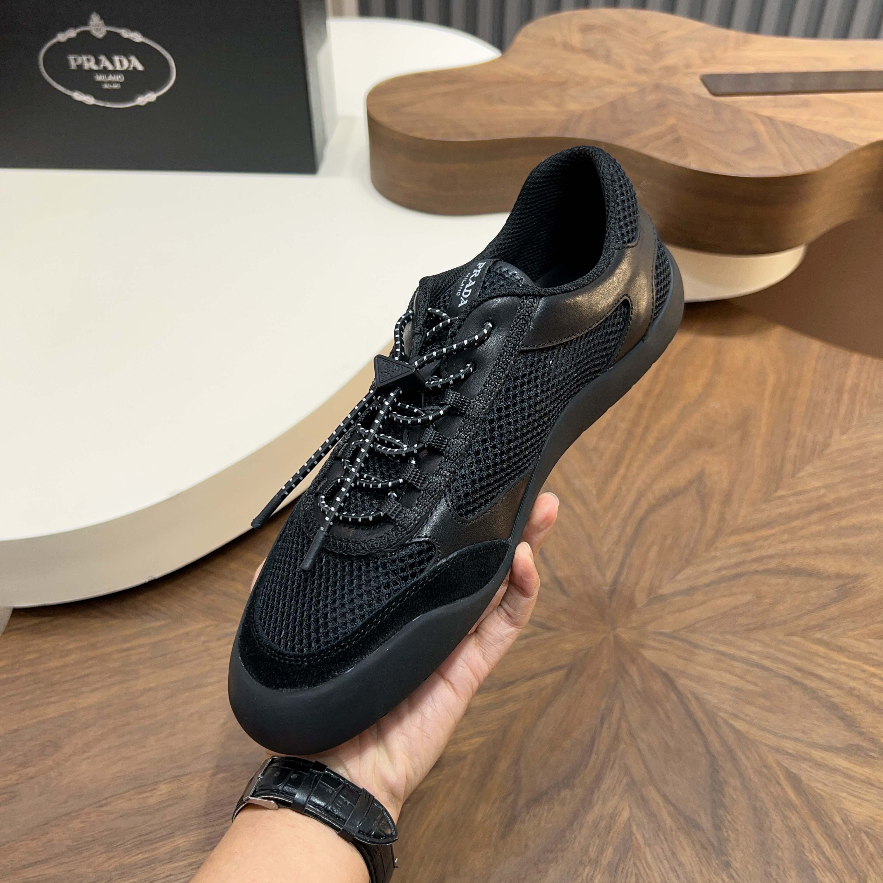 Prada Style Leather Men's Shoes Men's Shoes Men's Shoes detail image 4 from source 767210