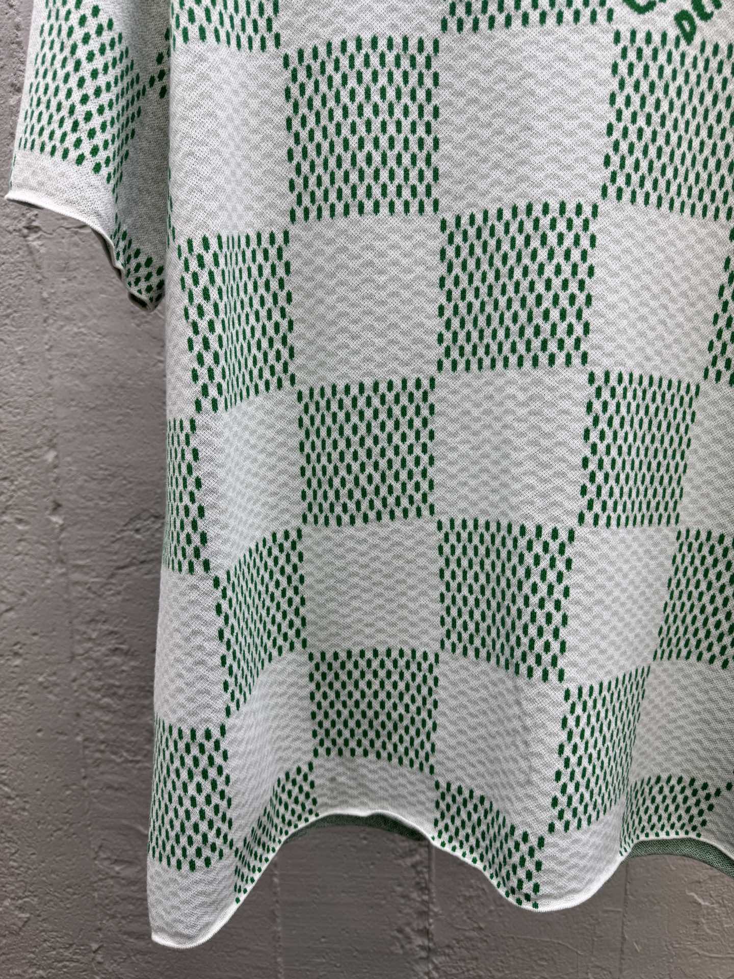 LOUIS VUITTON 绿棋盘格提花短袖t恤 6