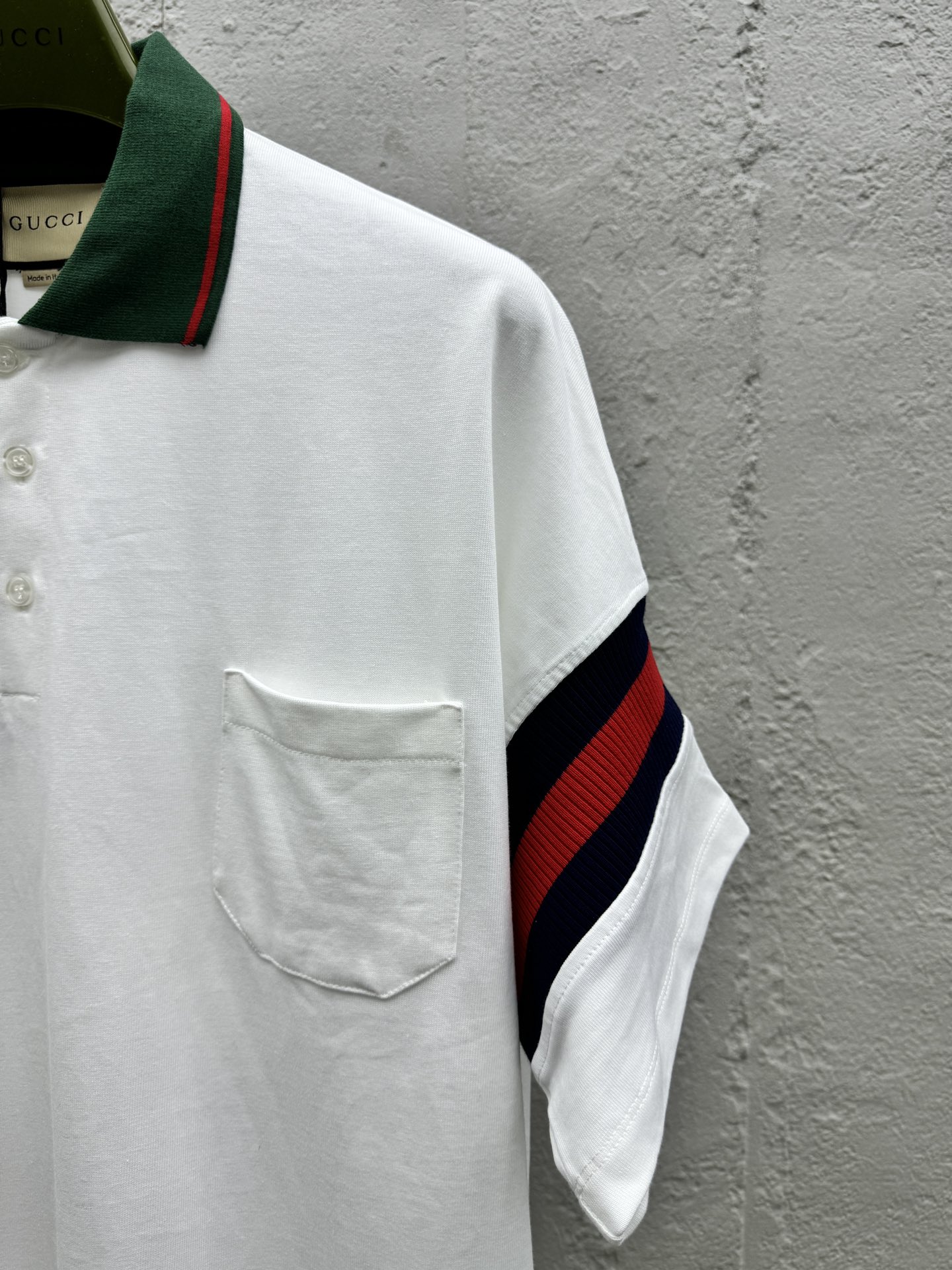 GUCCI 红绿织带拼接POLO衫 5