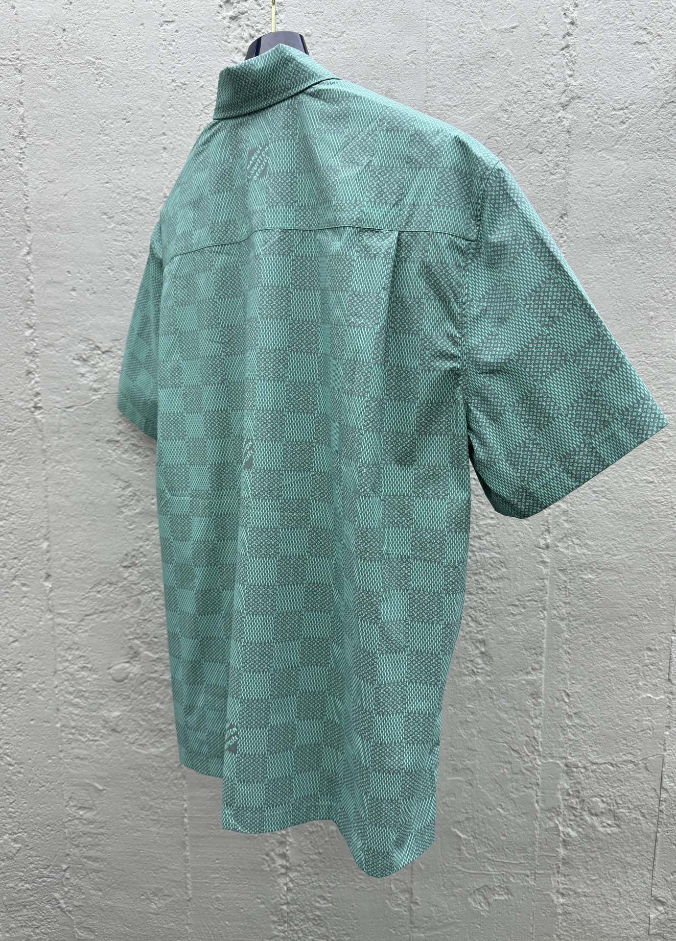 LOUIS VUITTON 绿棋盘格翻领衬衫 9
