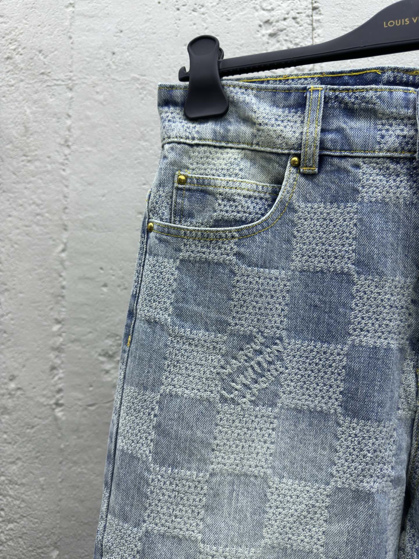 LOUIS VUITTON 阔腿棋盘格牛仔长裤 4