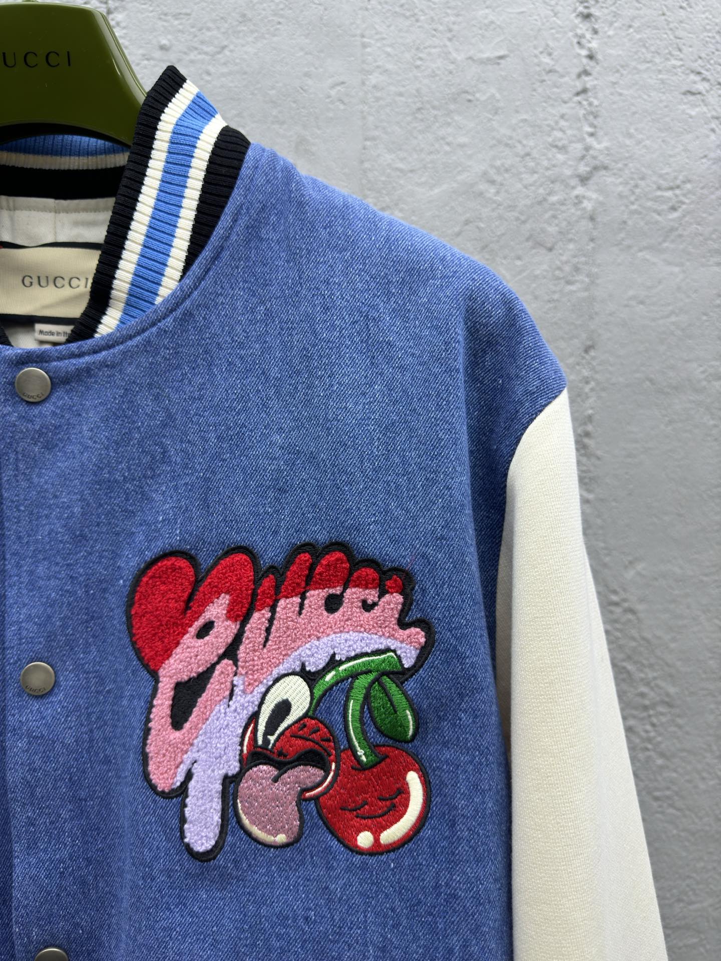 GUCCI 牛仔樱桃棒球外套 5