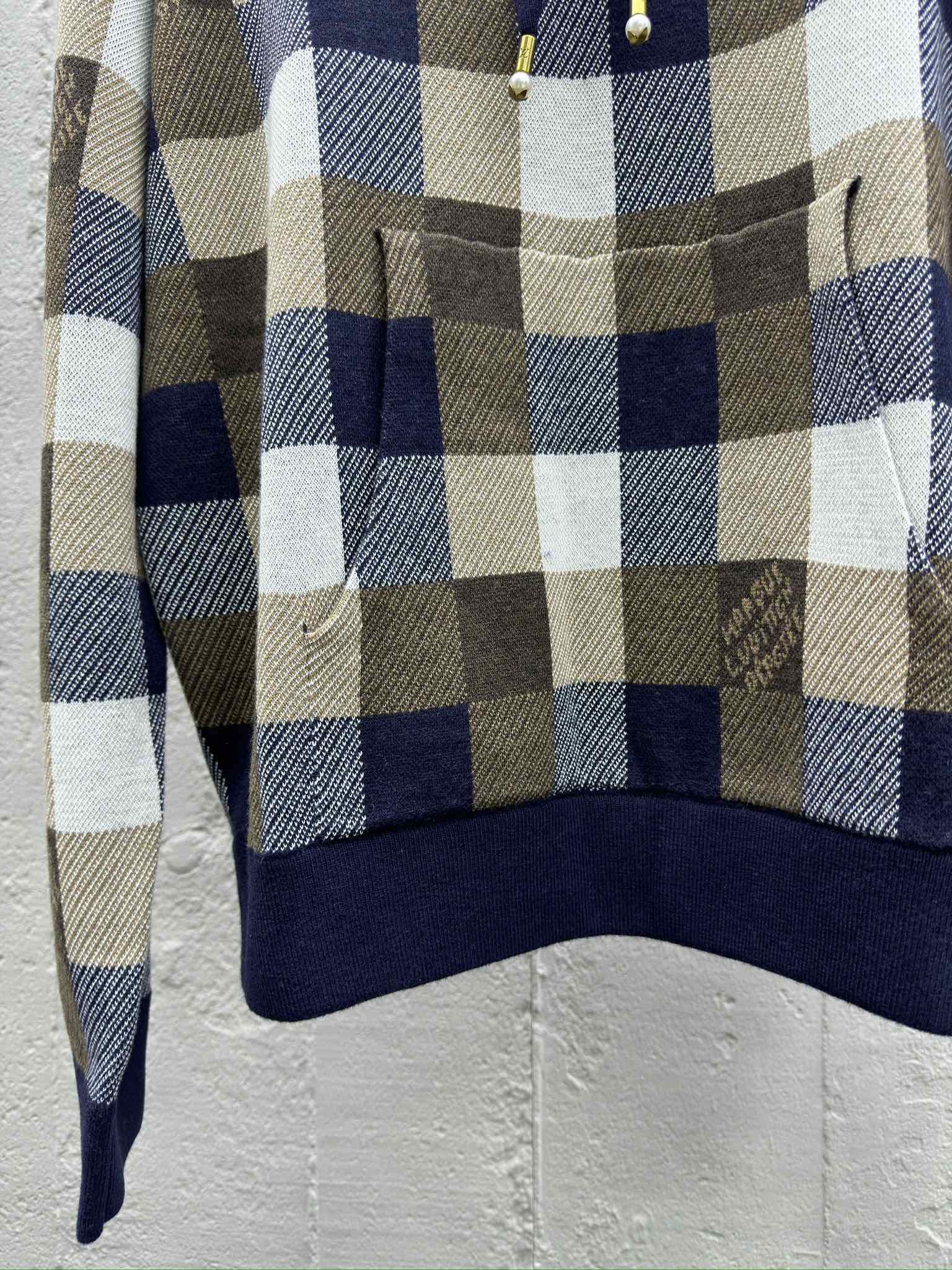 LOUIS VUITTON 棋盘格拼色连帽毛衣 6