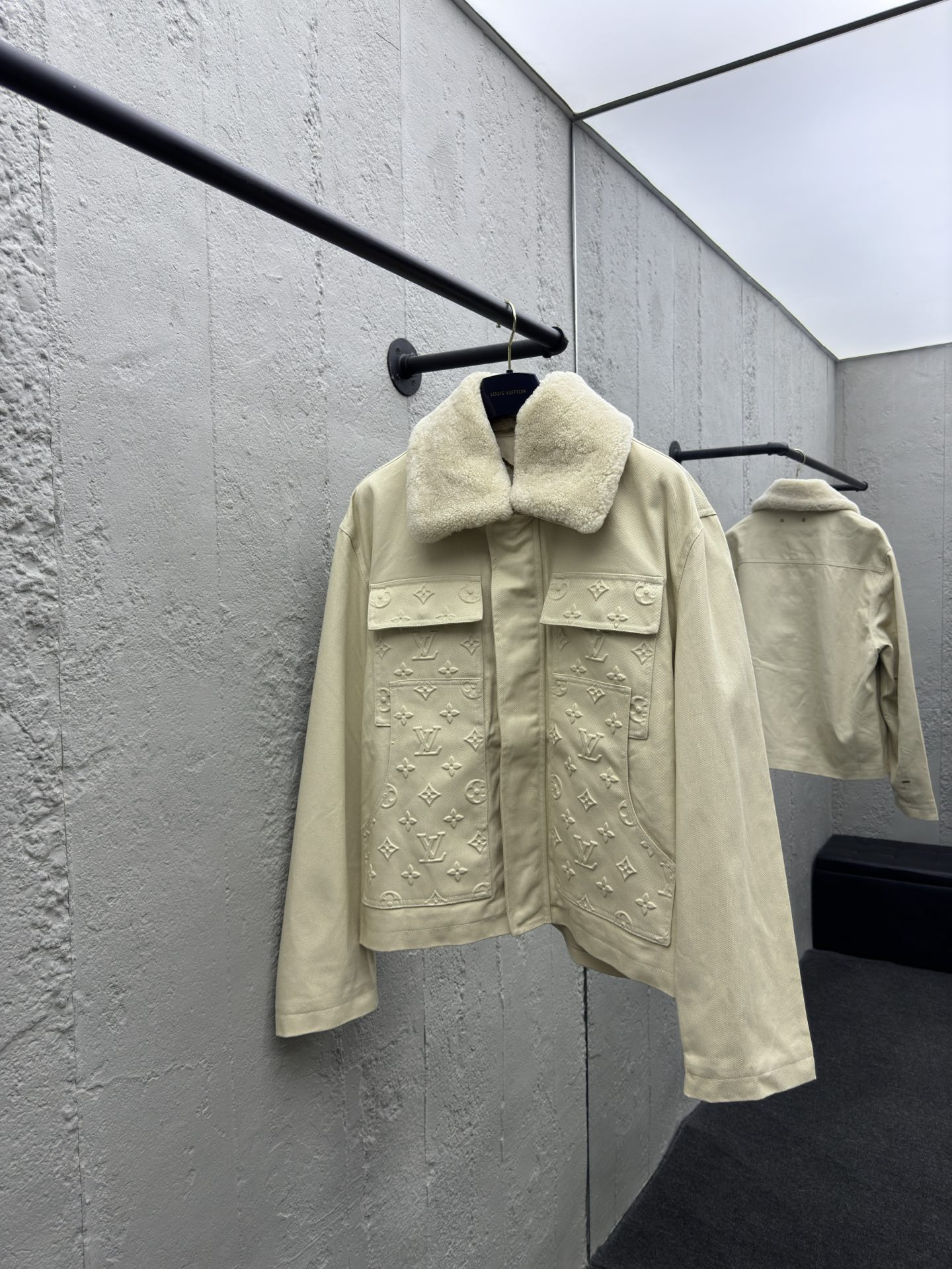 Louis Vuitton Clothing Coats & Jackets Beige White Denim Wool