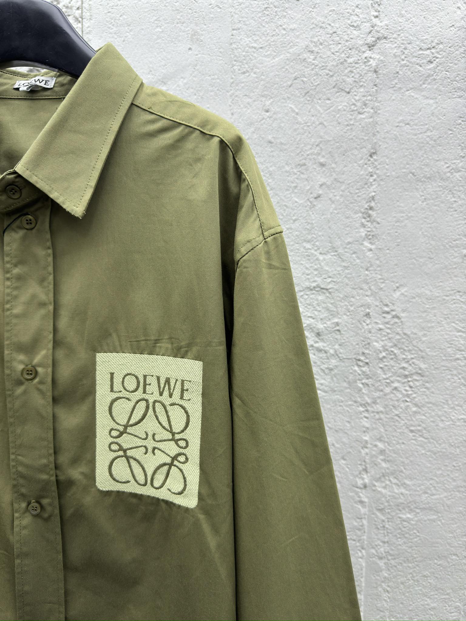 LOEWE 胸前贴布绣花衬衫 5