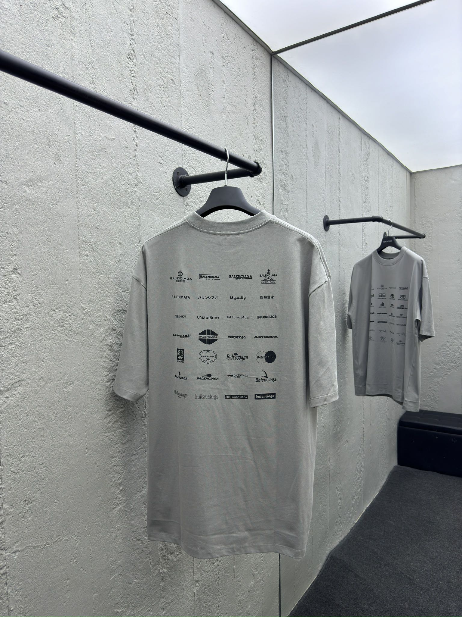 Balenciaga All-Over Logo Print Short-Sleeve T-Shirt - Clothes 2