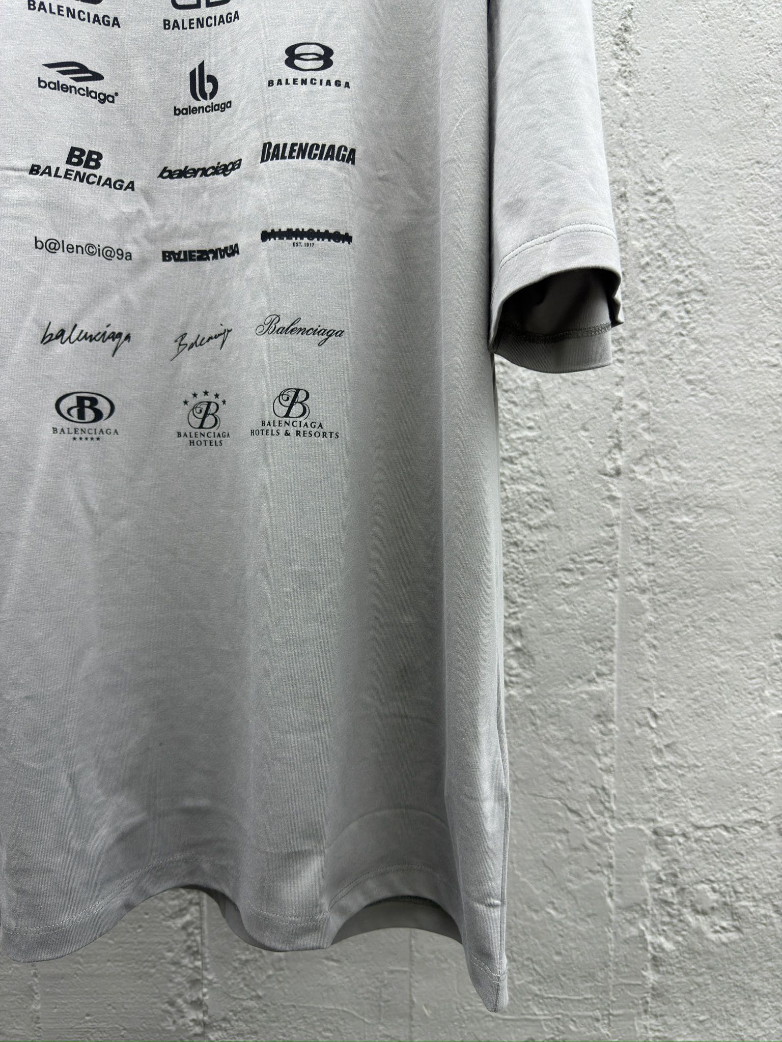 Balenciaga All-Over Logo Print Short-Sleeve T-Shirt - Clothes 6
