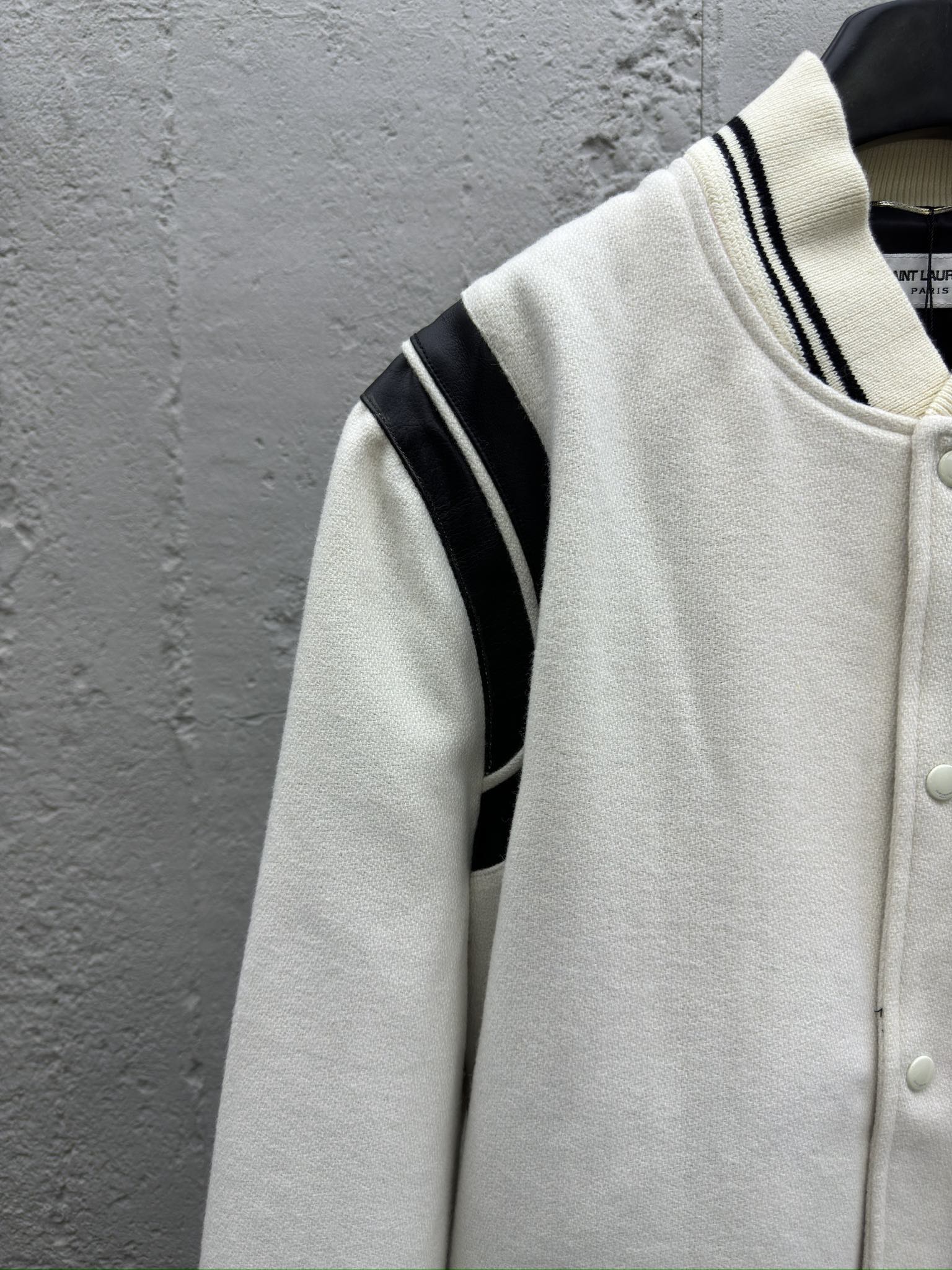 SAINT LAURENT 羊毛棒球夹克外套 4