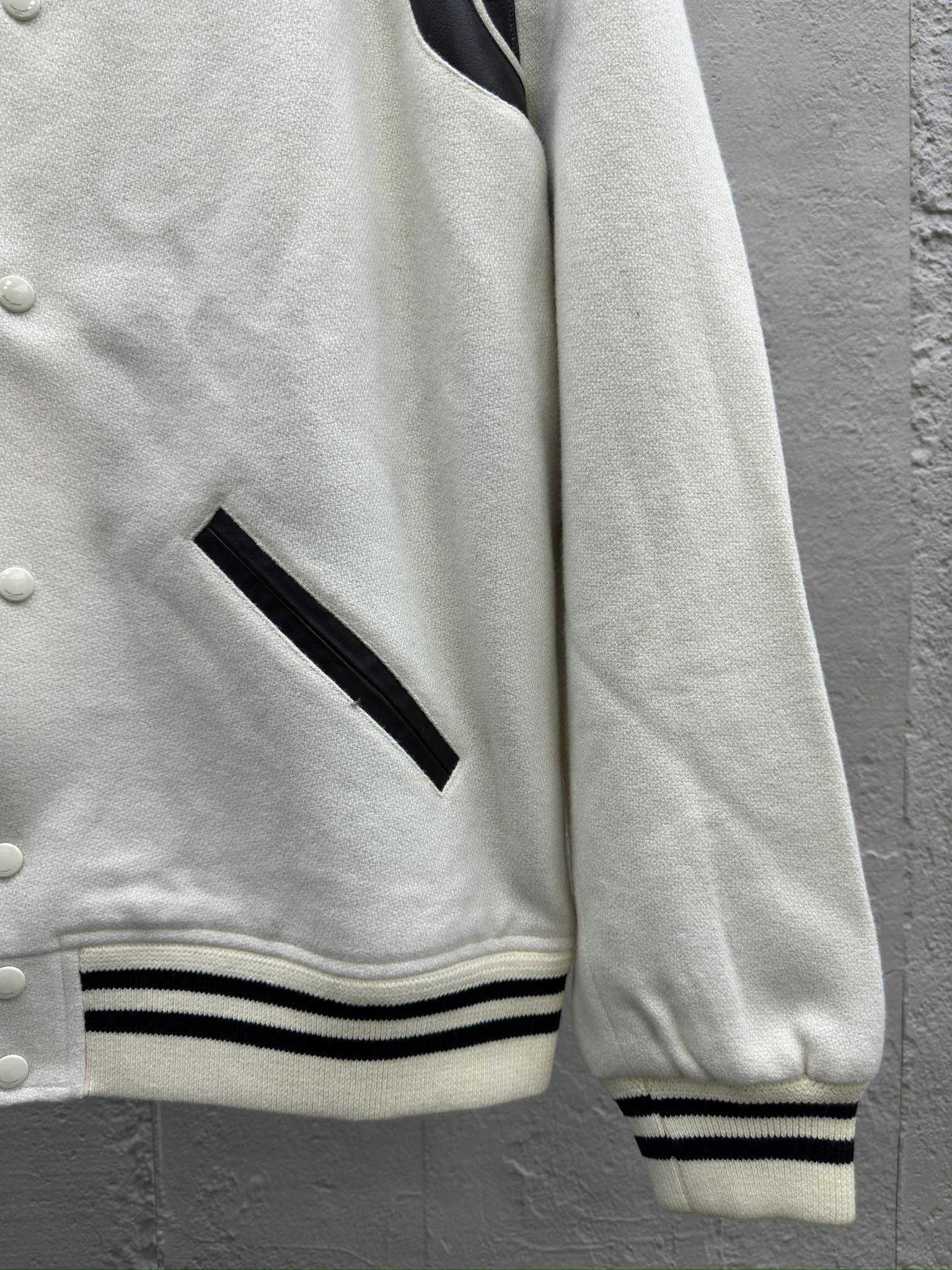 SAINT LAURENT 羊毛棒球夹克外套 7