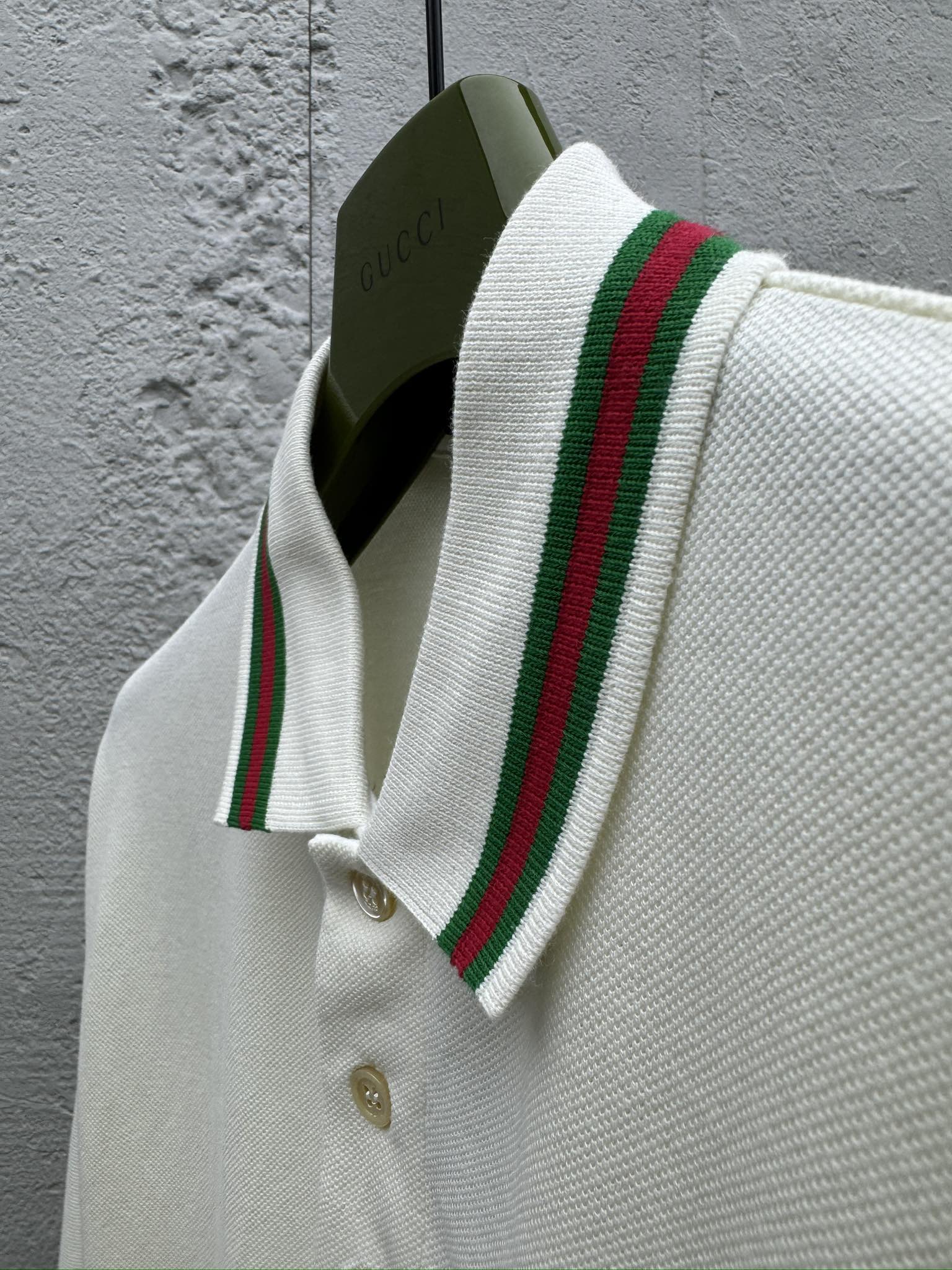 GUCCI GG绣花字母Polo衫 8