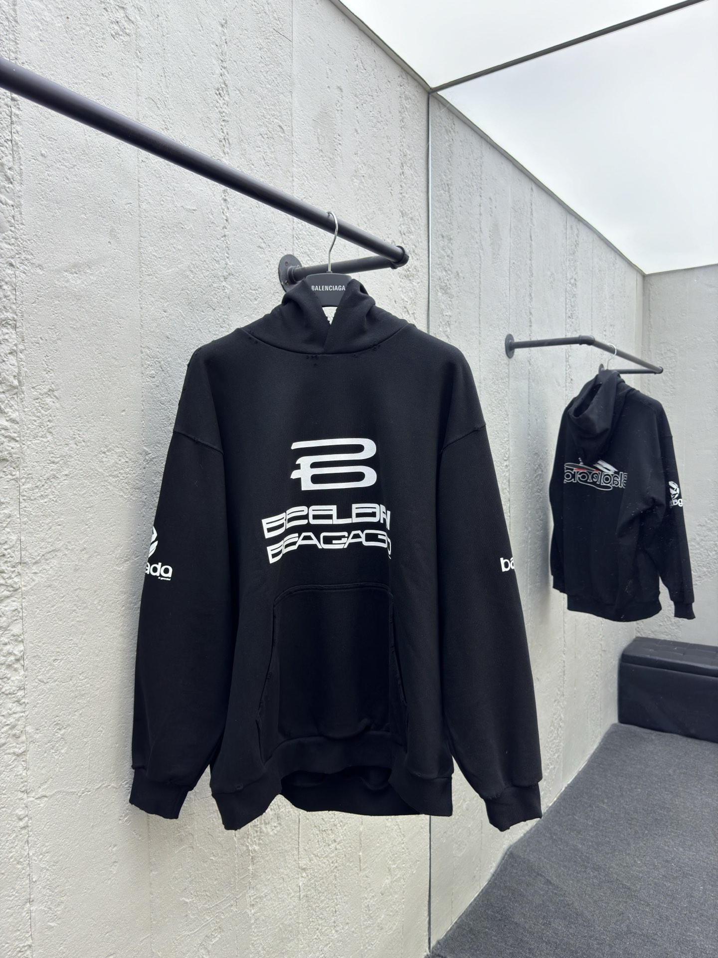 Balenciaga AI Letter Print Hoodie - Bag