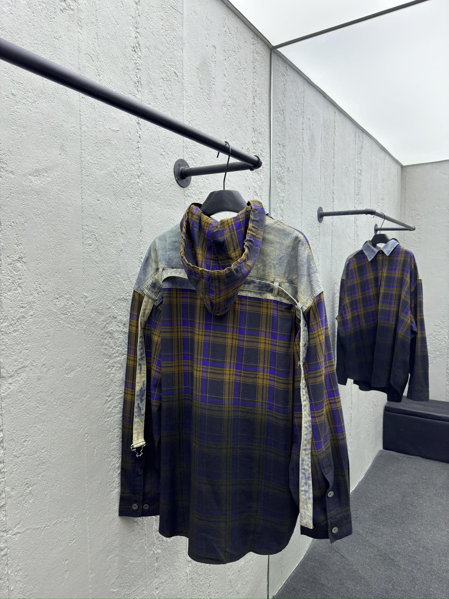 Acne Studios 拼接牛仔连帽衬衫 2