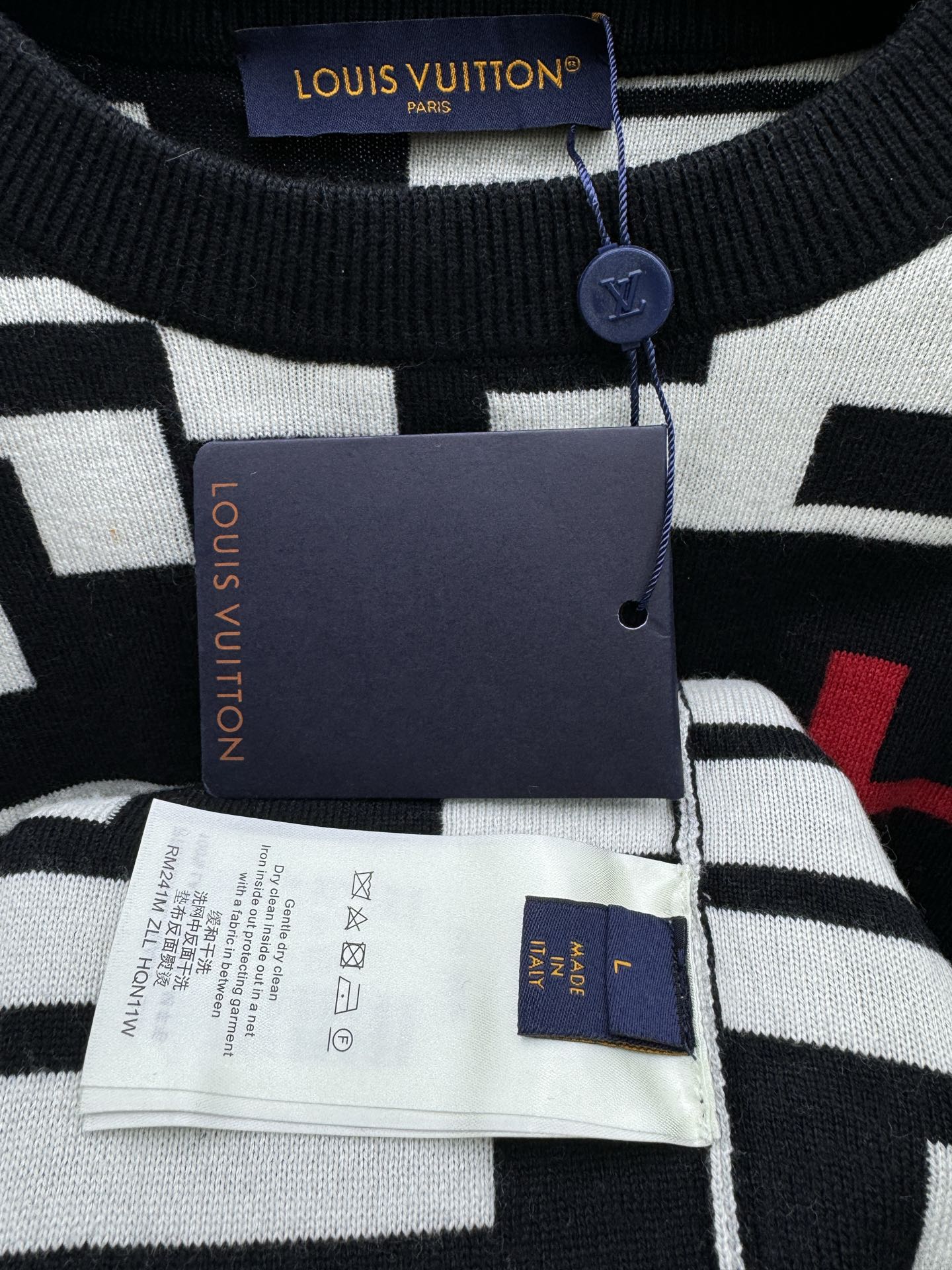 LOUIS VUITTON 黑白格子纹套头毛衣 9
