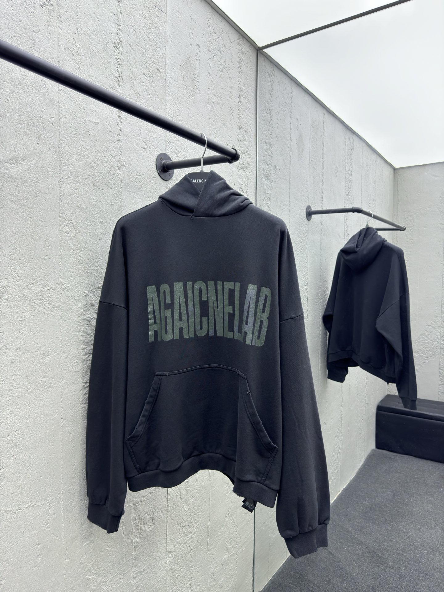Balenciaga Cracked Letter Logo Hoodie - Bag