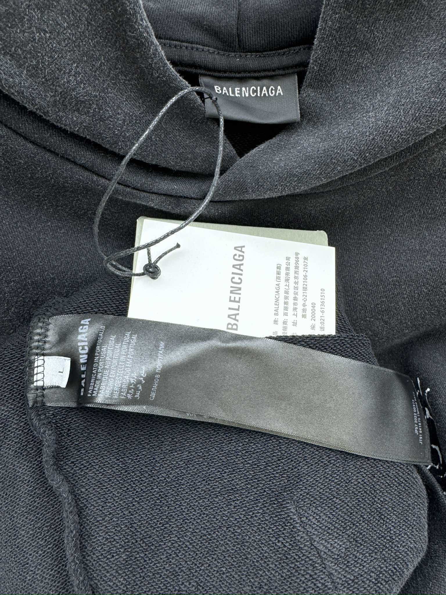 Balenciaga 梵文水洗帽衫 9