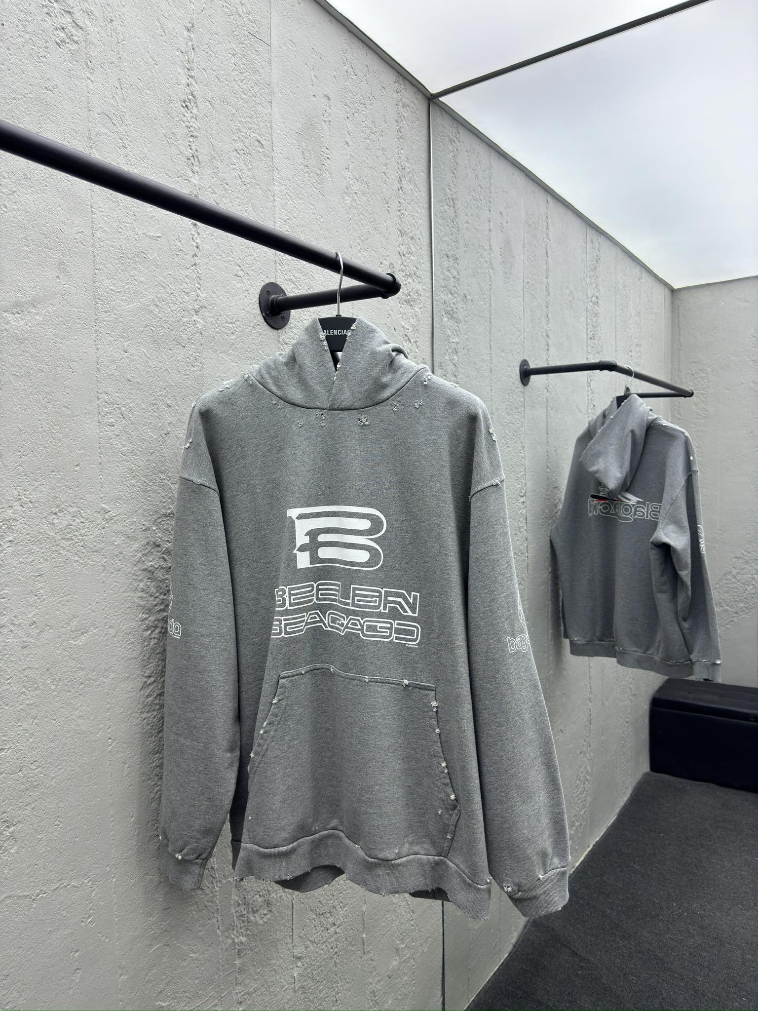 Balenciaga AI Letter Print Hoodie - Bag